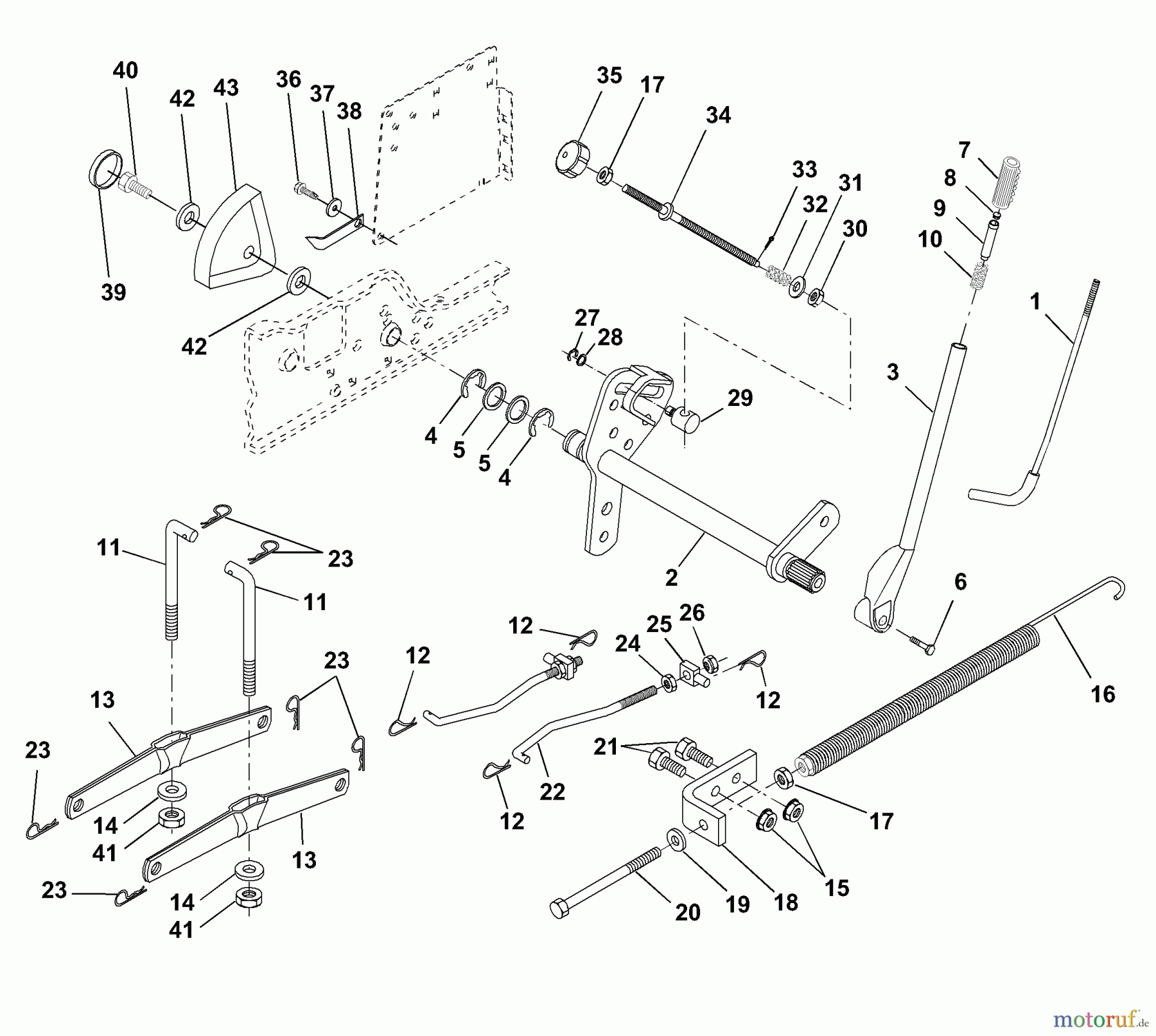 Husqvarna Rasen und Garten Traktoren GTH 220 (954002022A) - Husqvarna Garden Tractor (1995-05 & After) Lift Assembly