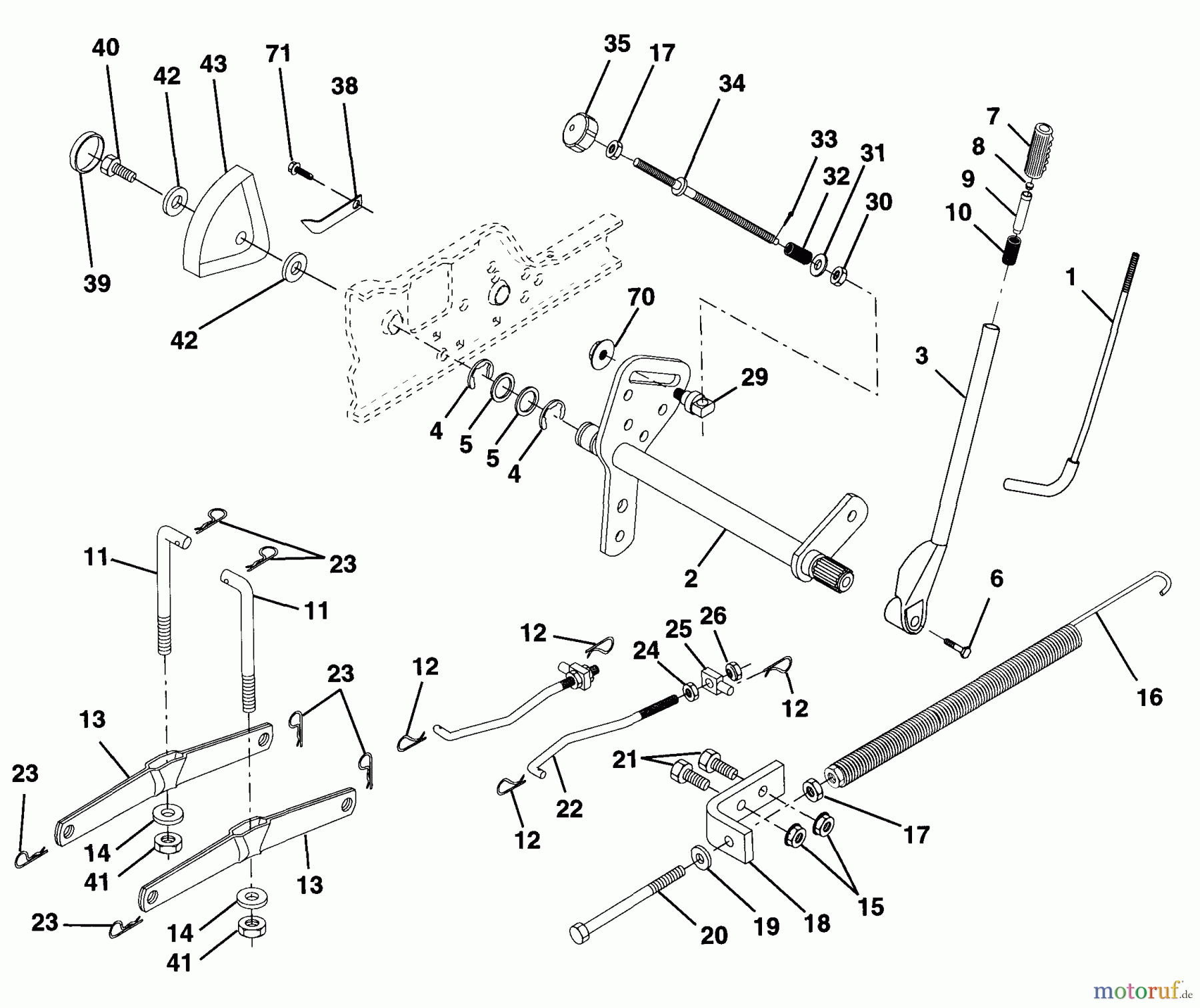 Husqvarna Rasen und Garten Traktoren GTH 220 (954140012A) - Husqvarna Garden Tractor (1997-12 & After) Lift Assembly