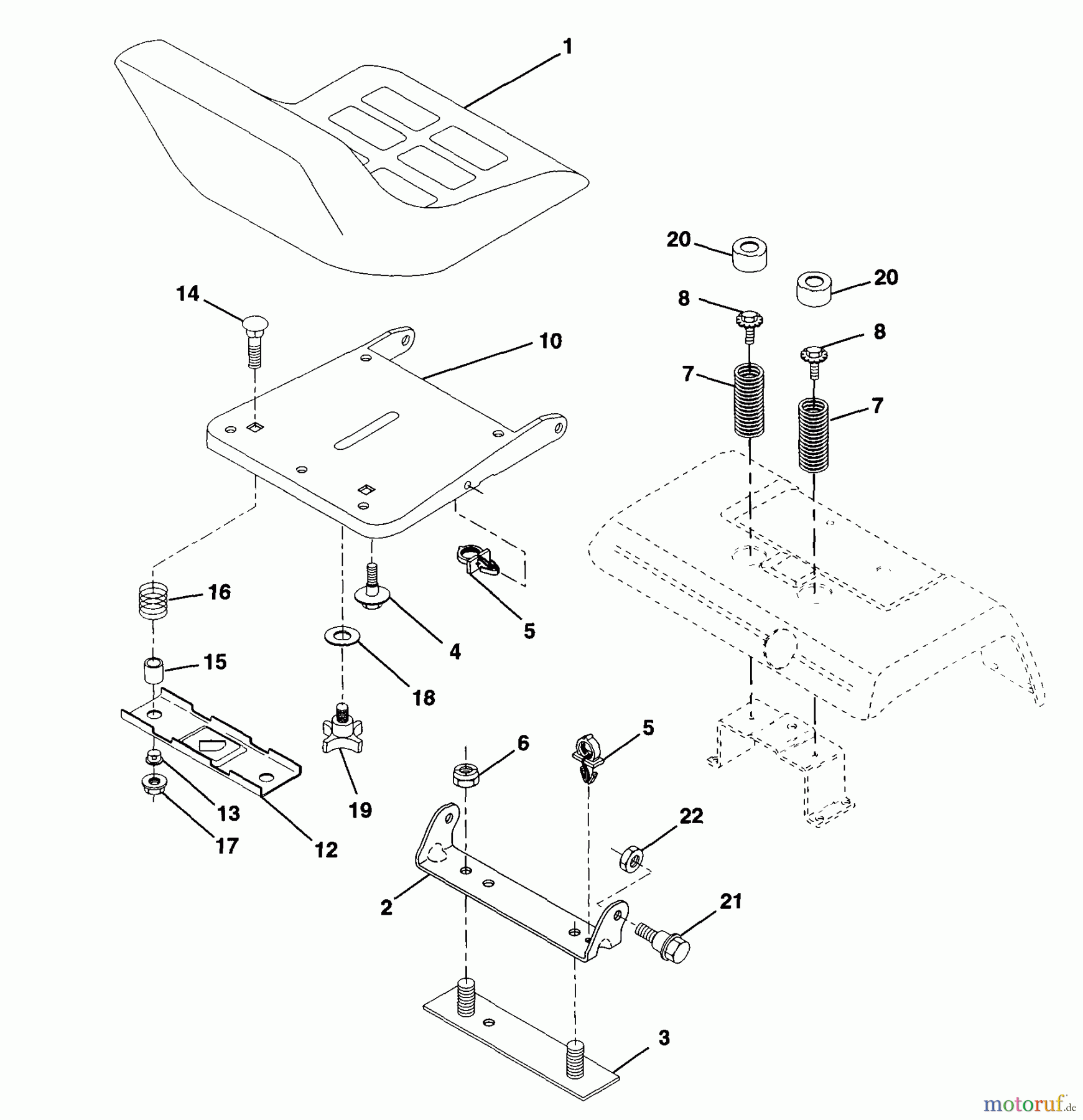 Husqvarna Rasen und Garten Traktoren GTH 220 (954140012A) - Husqvarna Garden Tractor (1997-12 & After) Seat Assembly