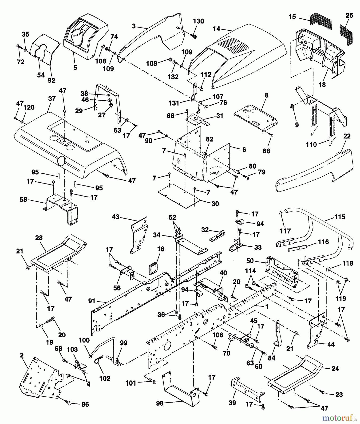 Husqvarna Rasen und Garten Traktoren GTH 220 (954140012B) - Husqvarna Garden Tractor (1996-11 & After) Chassis And Enclosures