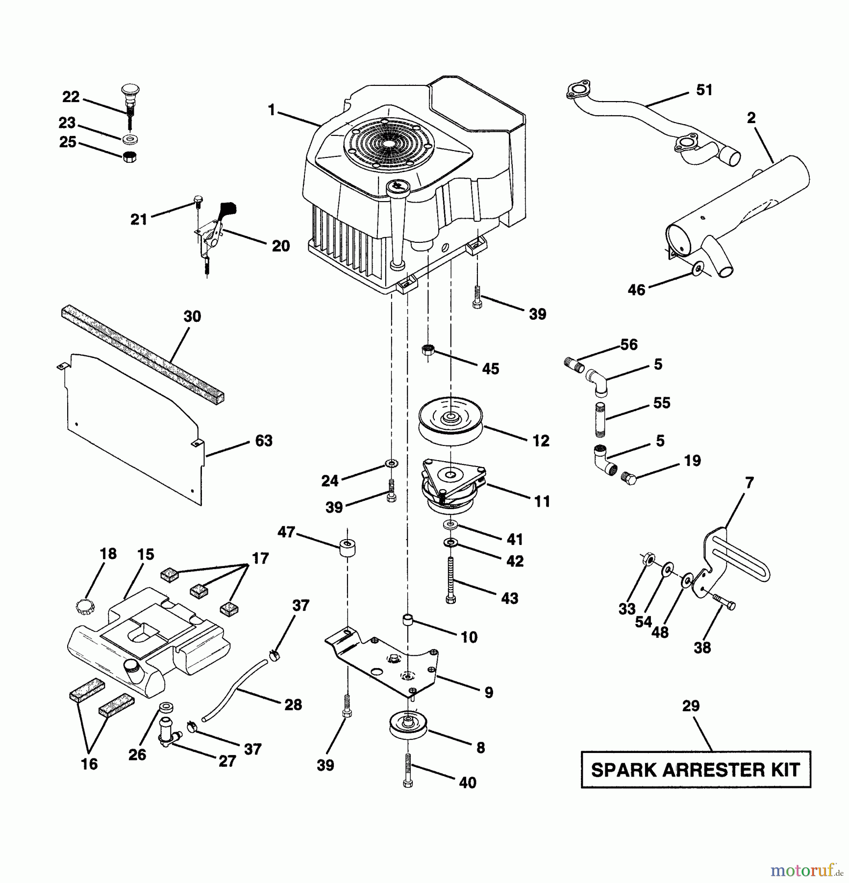Husqvarna Rasen und Garten Traktoren GTH 220 (954140012B) - Husqvarna Garden Tractor (1996-11 & After) Engine