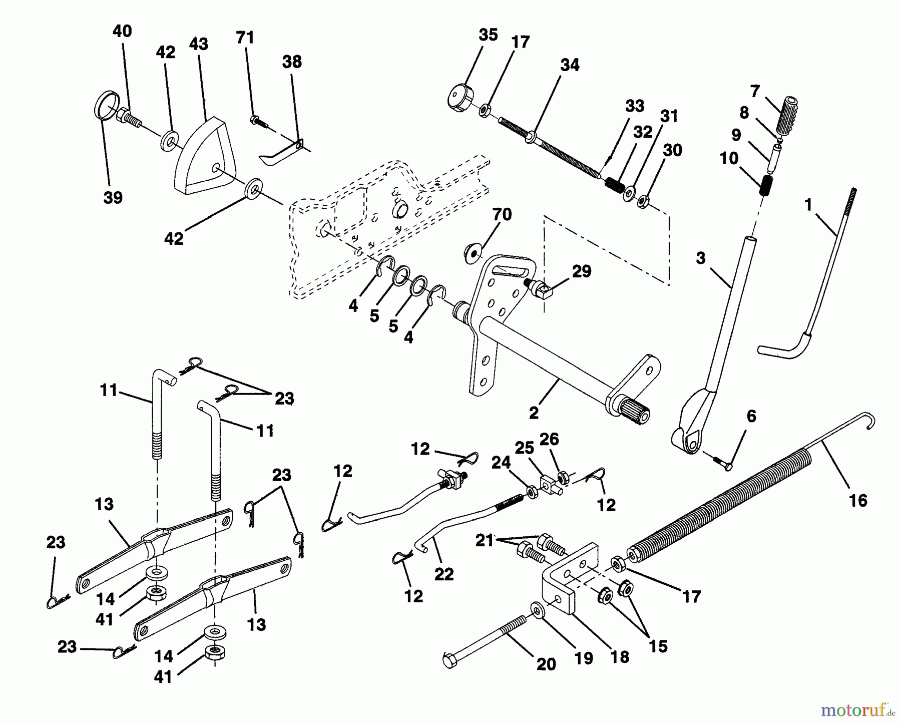 Husqvarna Rasen und Garten Traktoren GTH 220 (954140012B) - Husqvarna Garden Tractor (1996-11 & After) Lift Assembly