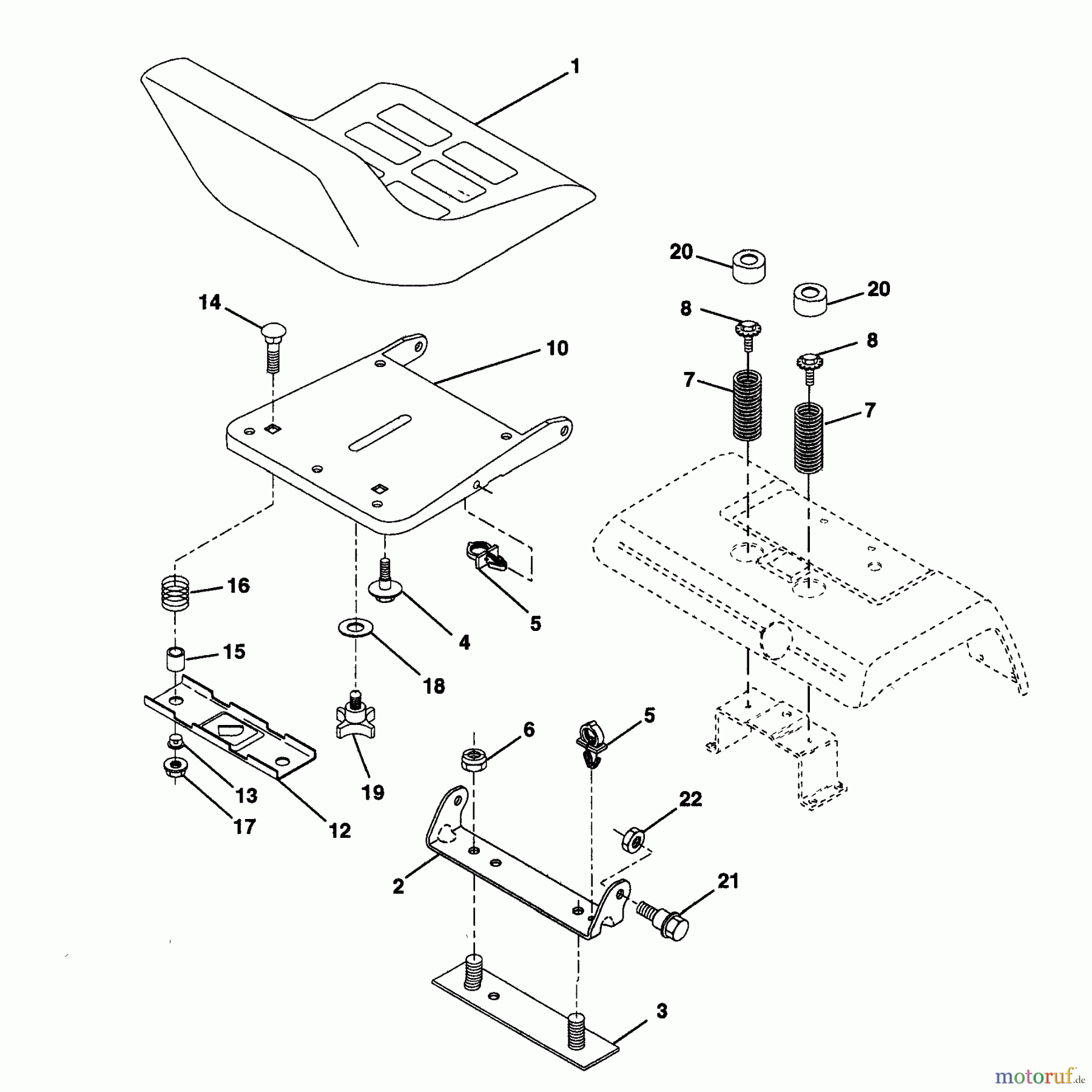 Husqvarna Rasen und Garten Traktoren GTH 220 (954140012B) - Husqvarna Garden Tractor (1996-11 & After) Seat Assembly