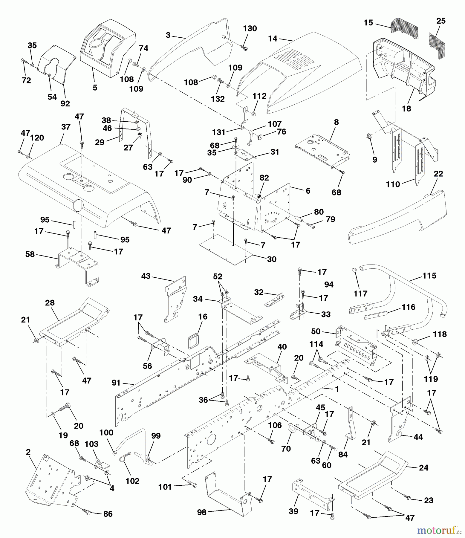 Husqvarna Rasen und Garten Traktoren GTH 220 (954140012C) - Husqvarna Garden Tractor (1998-02 & After) Chassis And Enclosures