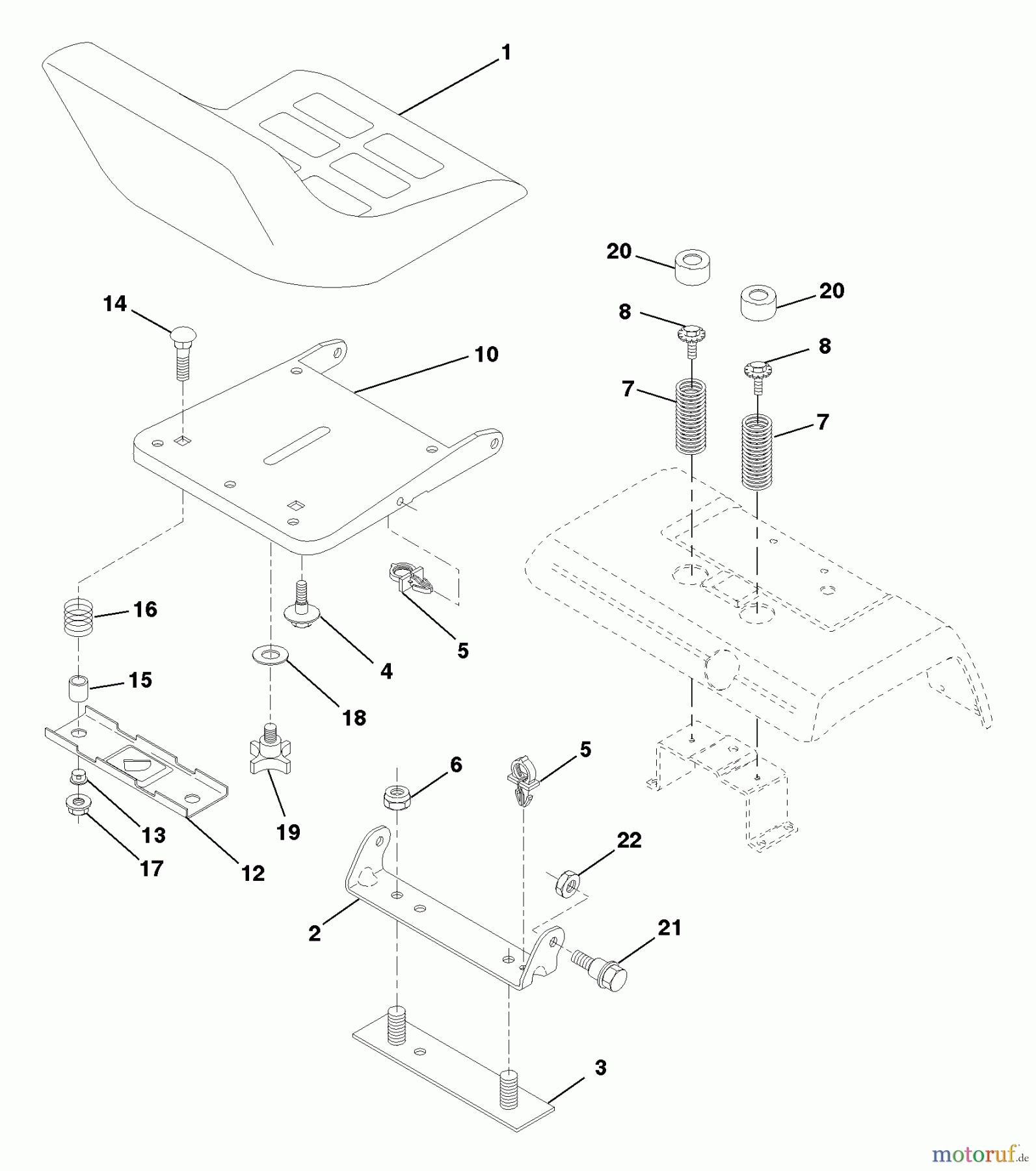Husqvarna Rasen und Garten Traktoren GTH 220 (954140012C) - Husqvarna Garden Tractor (1998-02 & After) Seat Assembly