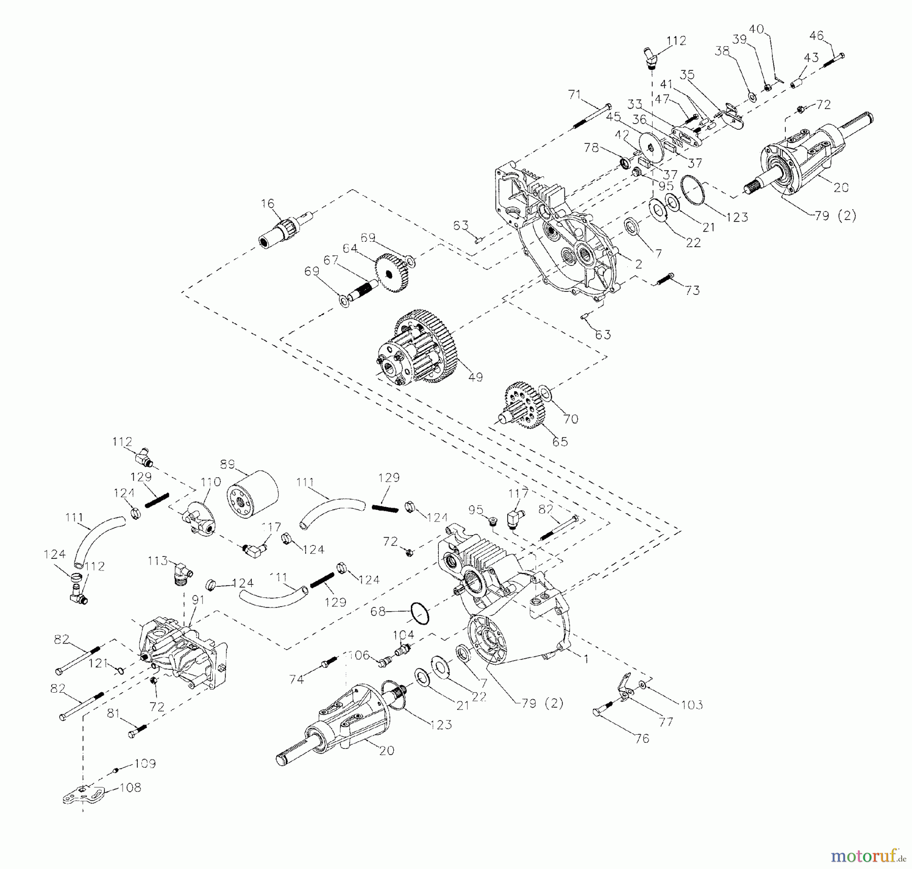 Husqvarna Rasen und Garten Traktoren GTH 220 (954140012D) - Husqvarna Garden Tractor (1998-07 & After) Transaxle Hydro Gear