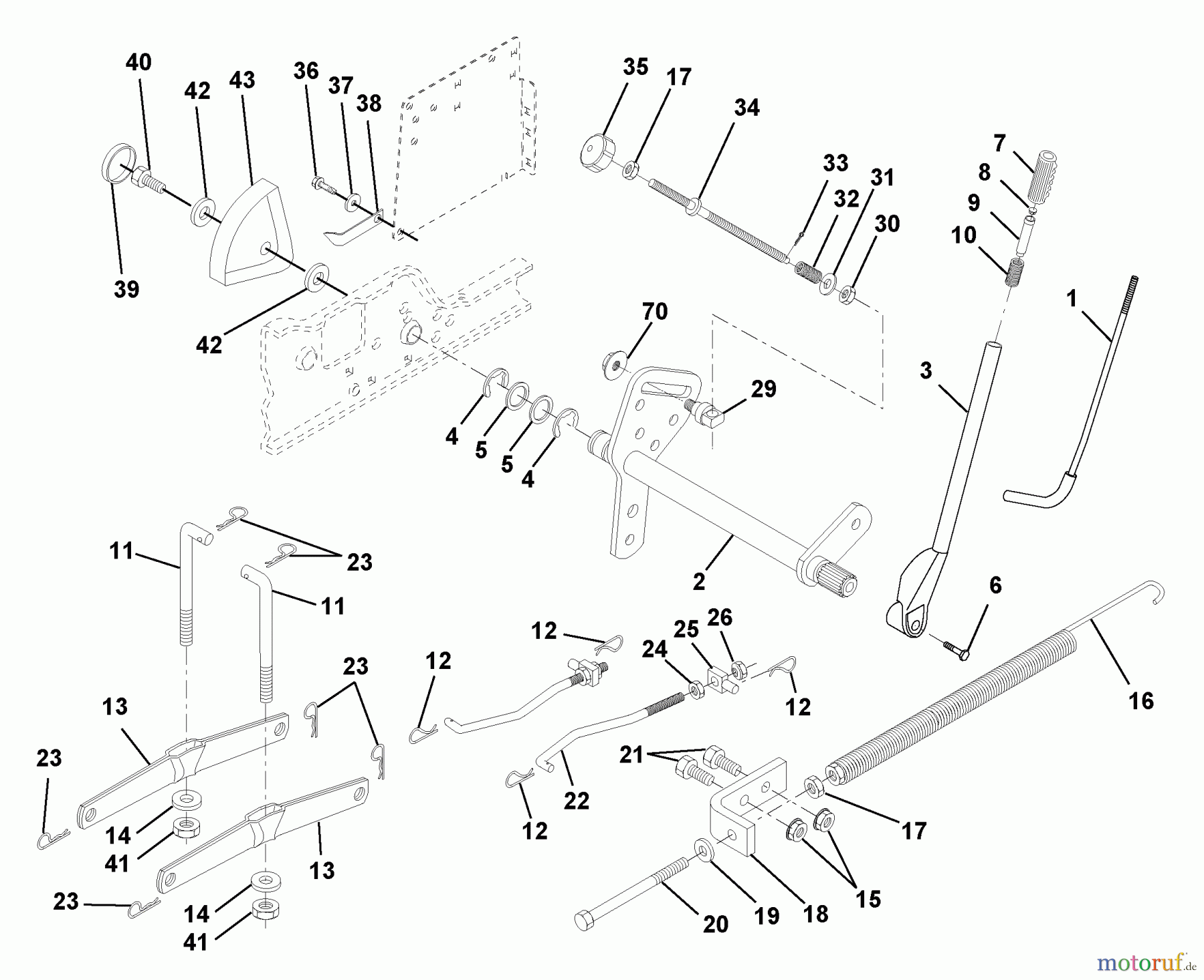 Husqvarna Rasen und Garten Traktoren GTH 220 (954830167B) - Husqvarna Garden Tractor (1996-05 & After) Lift Assembly