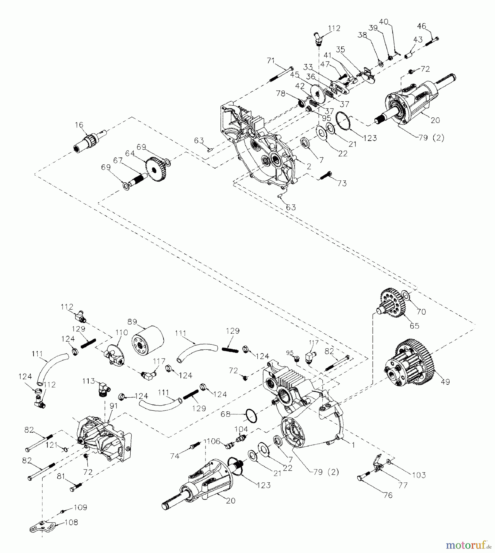 Husqvarna Rasen und Garten Traktoren GTH 220 (954830167B) - Husqvarna Garden Tractor (1996-05 & After) Transaxle Hydro Gear Model Number 218-3010