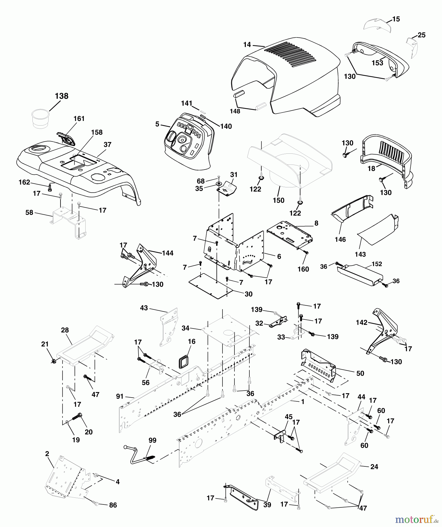 Husqvarna Rasen und Garten Traktoren GTH 2248XPA (954567888) - Husqvarna Garden Tractor (2002-01 & After) Chassis And Enclosures