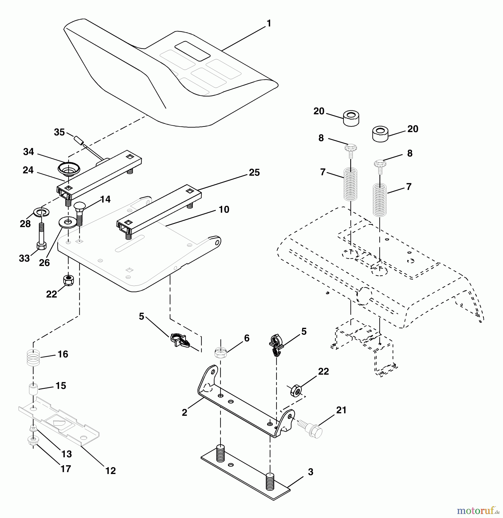 Husqvarna Rasen und Garten Traktoren GTH 2248XPA (954567888) - Husqvarna Garden Tractor (2002-01 & After) Seat Assembly