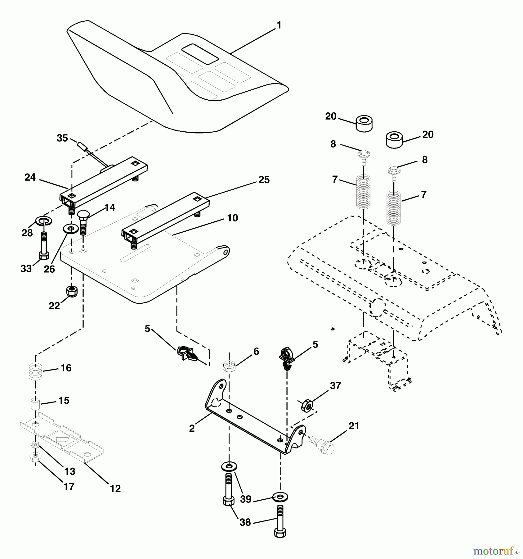 Husqvarna Rasen und Garten Traktoren GTH 2248XPB (954567888) - Husqvarna Garden Tractor (2002-10 & After) Seat Assembly