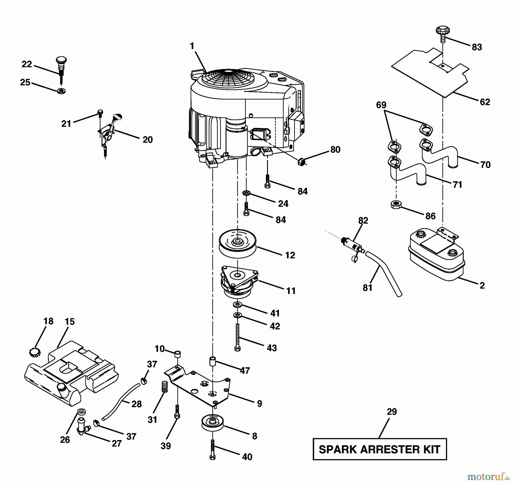 Husqvarna Rasen und Garten Traktoren GTH 2248XPC (954567888) - Husqvarna Garden Tractor (2003-07 & After) Engine