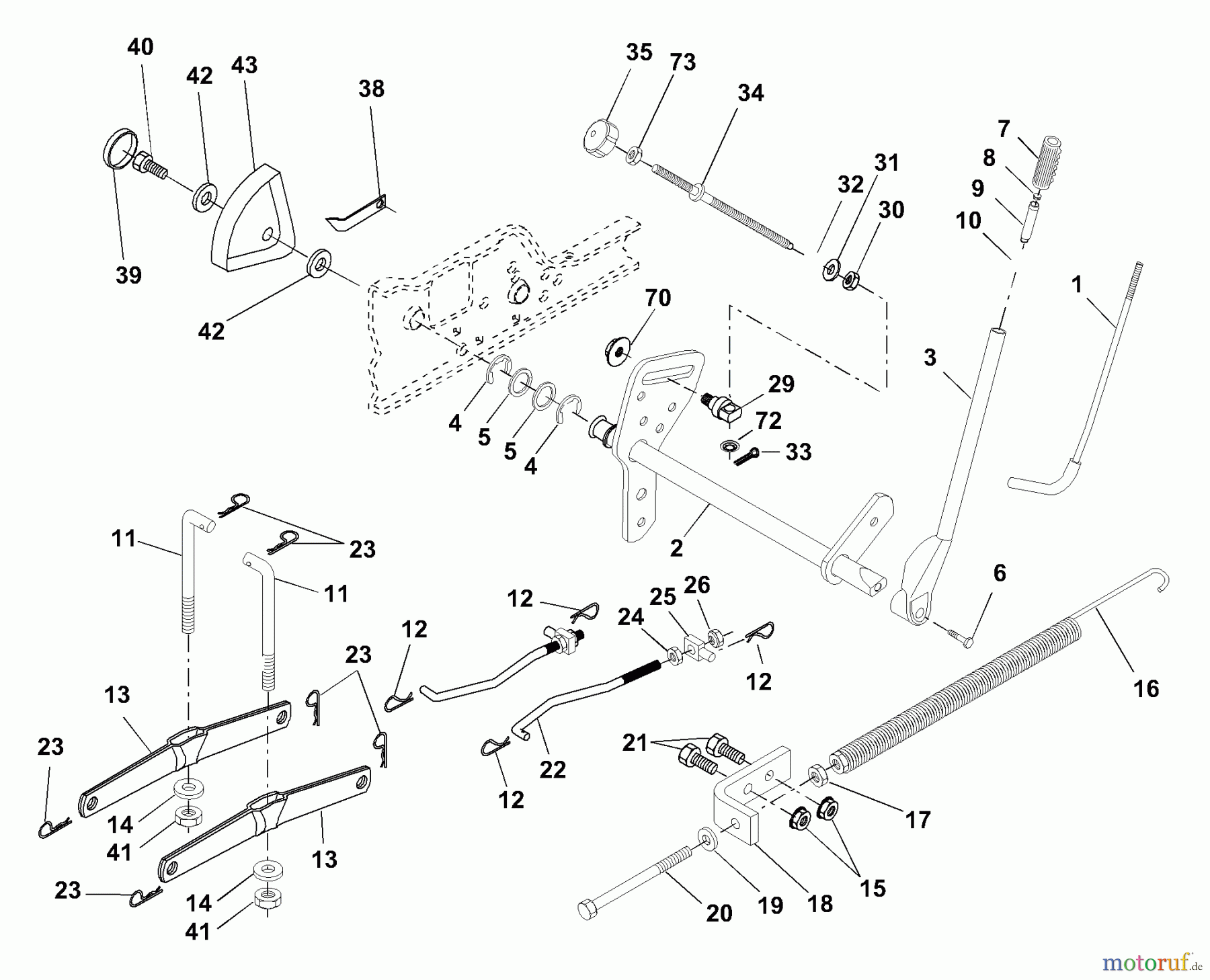 Husqvarna Rasen und Garten Traktoren GTH 225 (954140103A) - Husqvarna Garden Tractor (1999-10 & After) Lift Assembly