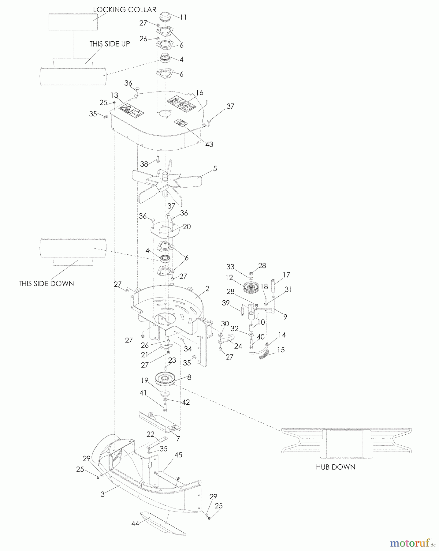 Husqvarna Zubehör, Rasenmäher / Mäher HCS 13 F (965869401) - Husqvarna Collection System (2008-07 & After) Blower Assembly