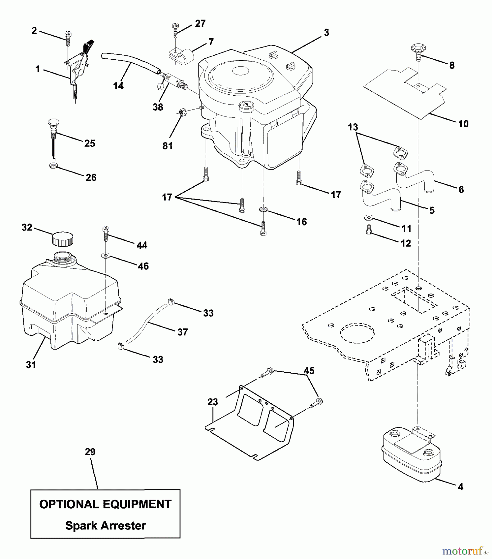 Husqvarna Rasen und Garten Traktoren GTH 2250B (954567093) - Husqvarna Garden Tractor (2001-02 & After) Engine