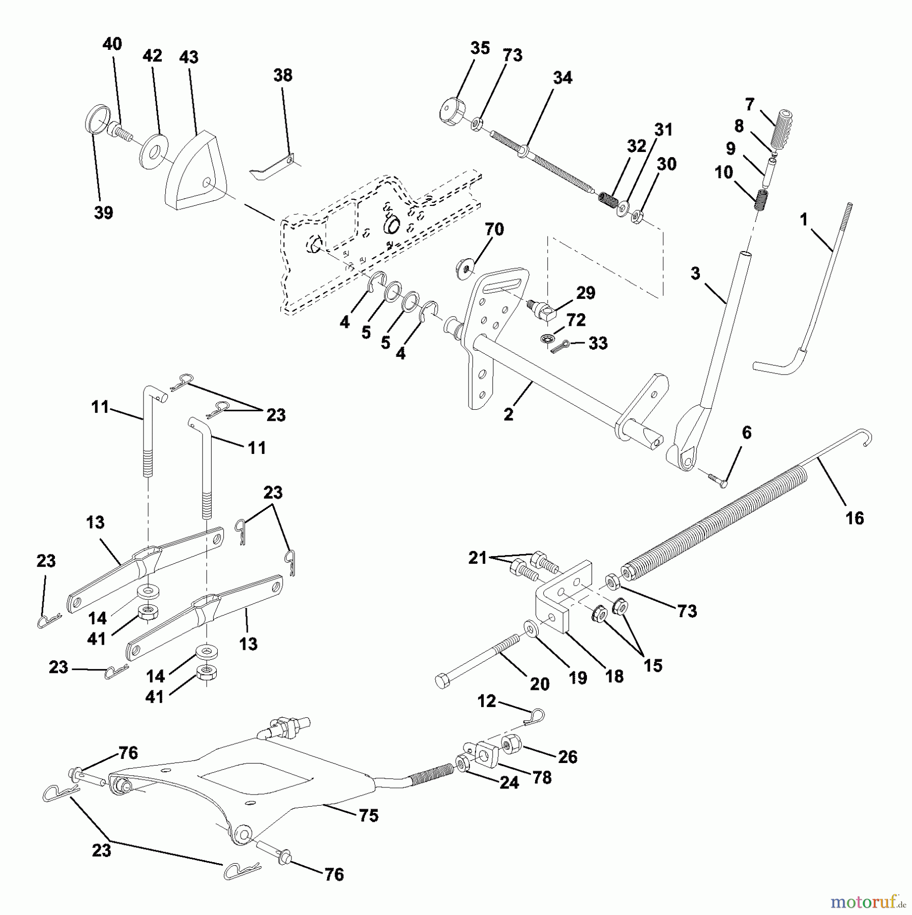 Husqvarna Rasen und Garten Traktoren GTH 2250B (954567093) - Husqvarna Garden Tractor (2001-02 & After) Lift Assembly