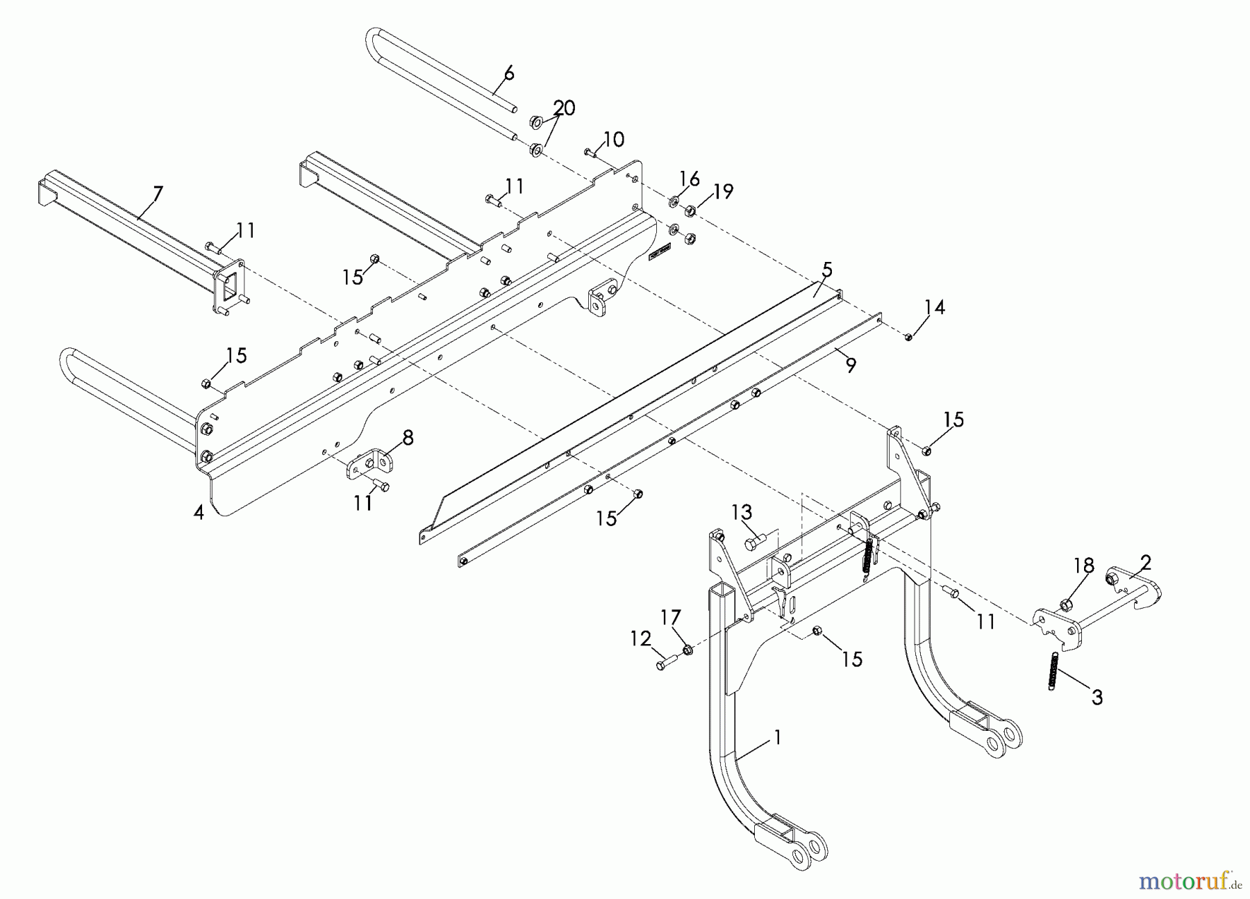 Husqvarna Zubehör, Rasenmäher / Mäher HCS 13 F (965869401) - Husqvarna Collection System (2008-07 & After) Hitch Assembly