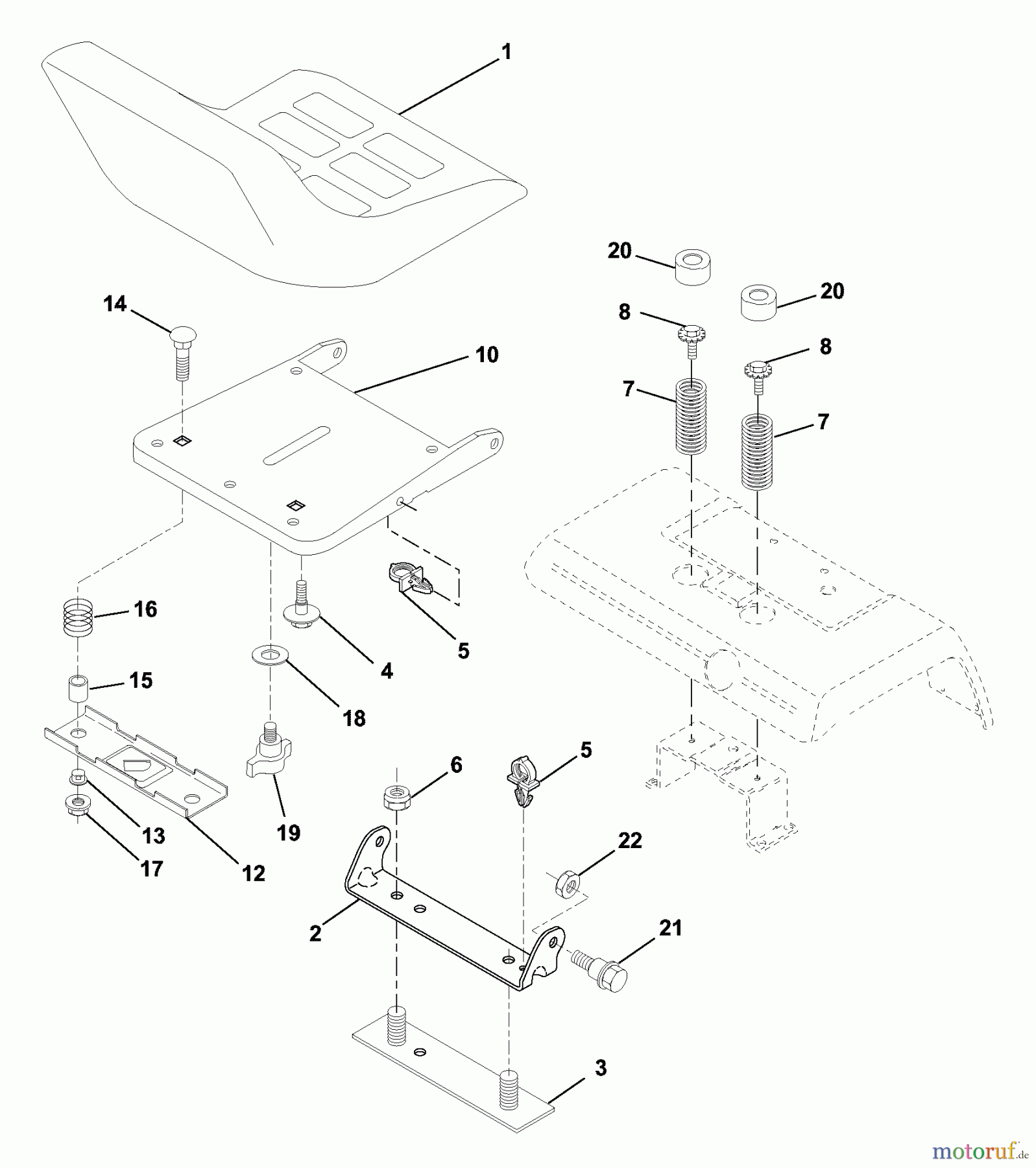 Husqvarna Rasen und Garten Traktoren GTH 2250B (954567093) - Husqvarna Garden Tractor (2001-02 & After) Seat Assembly