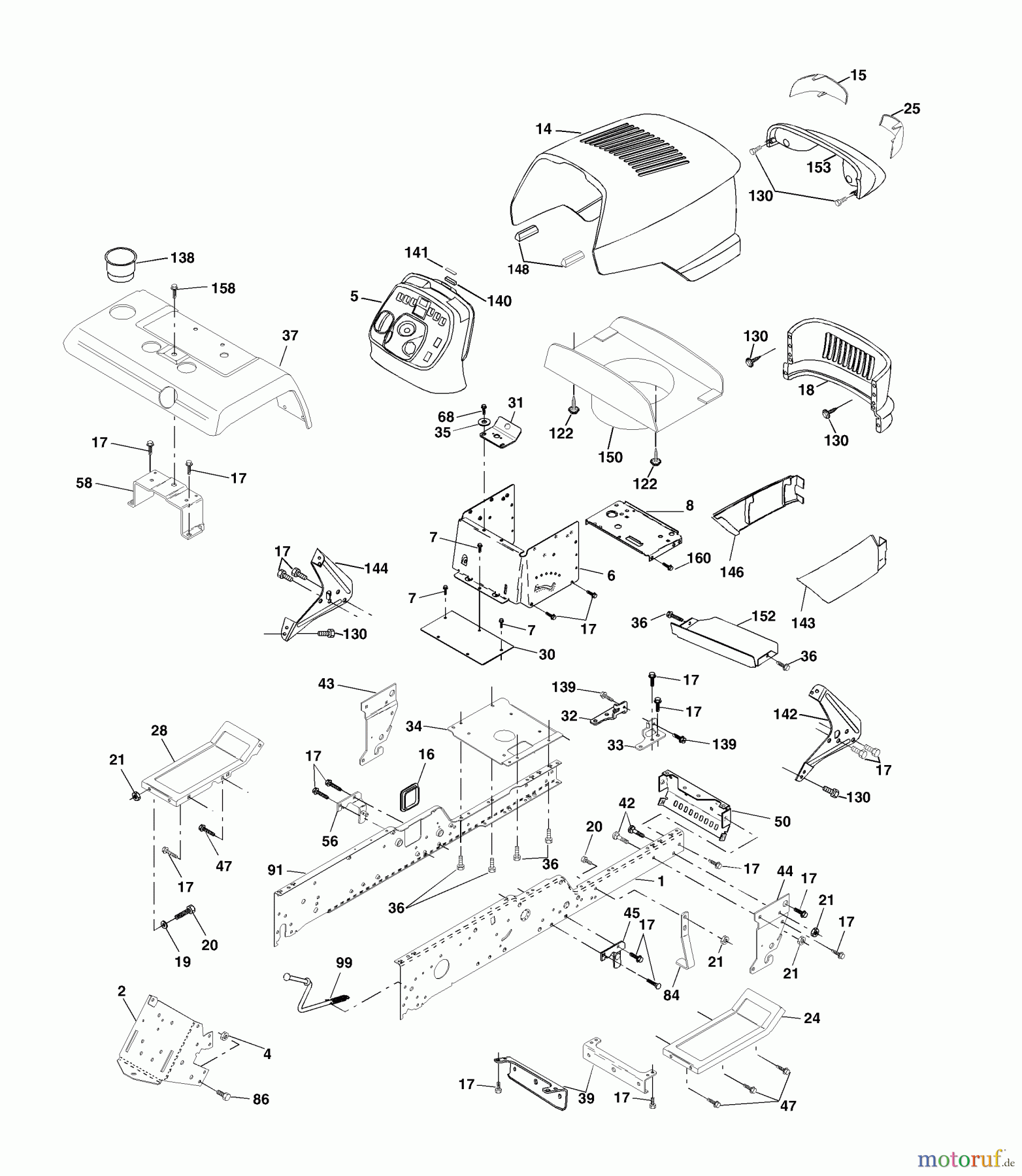 Husqvarna Rasen und Garten Traktoren GTH 2250C (954567093) - Husqvarna Garden Tractor (2001-05 & After) Chassis And Enclosures