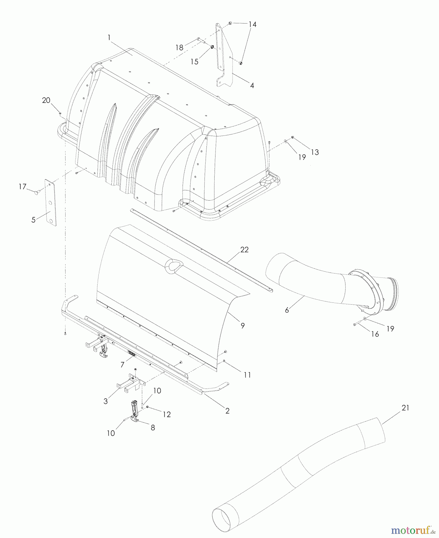 Husqvarna Zubehör, Rasenmäher / Mäher HCS 13 F (965869401) - Husqvarna Collection System (2008-07 & After) Hood Assembly