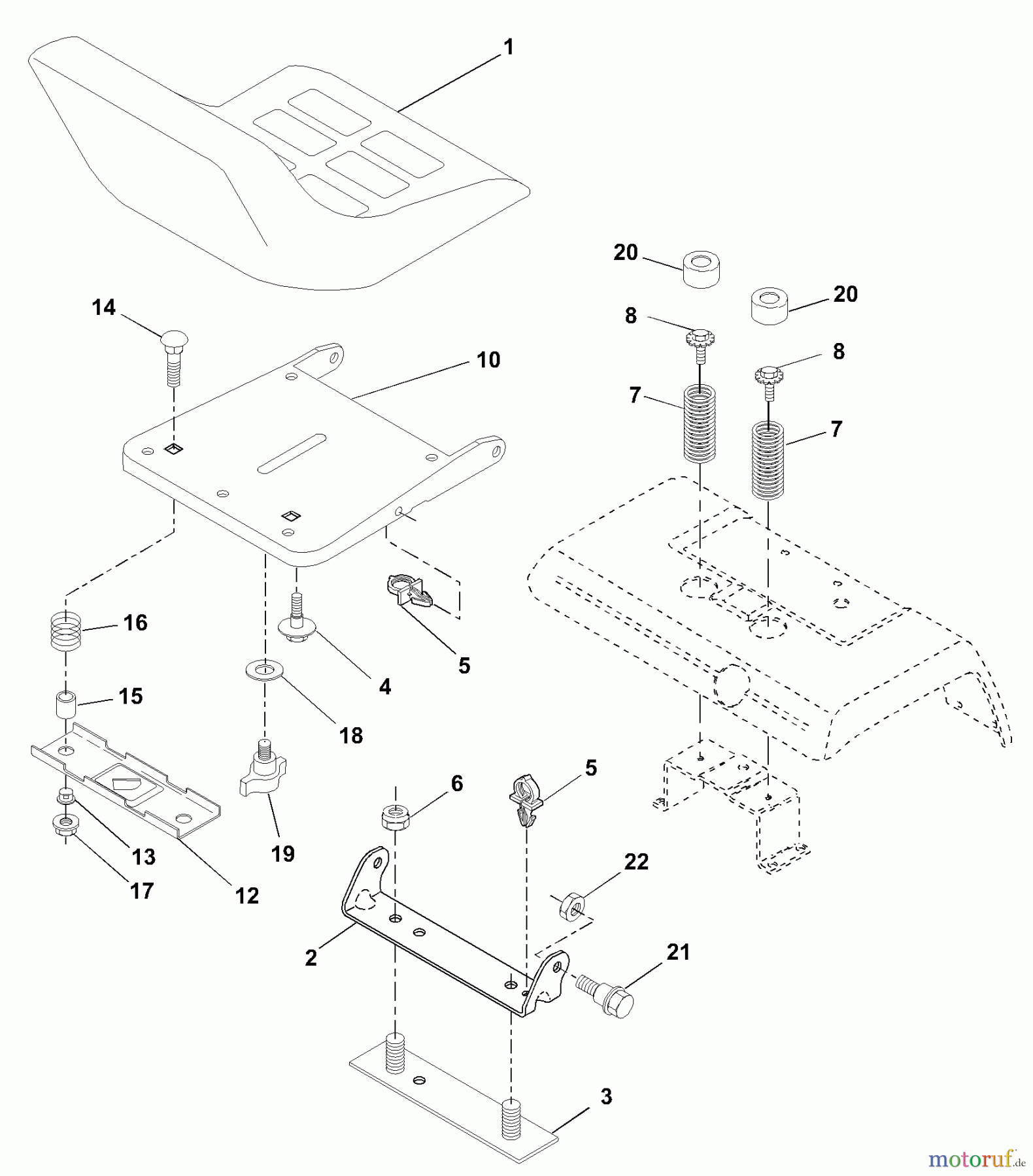 Husqvarna Rasen und Garten Traktoren GTH 2250XPA (954567116) - Husqvarna Garden Tractor (2001-01 & After) Seat Assembly