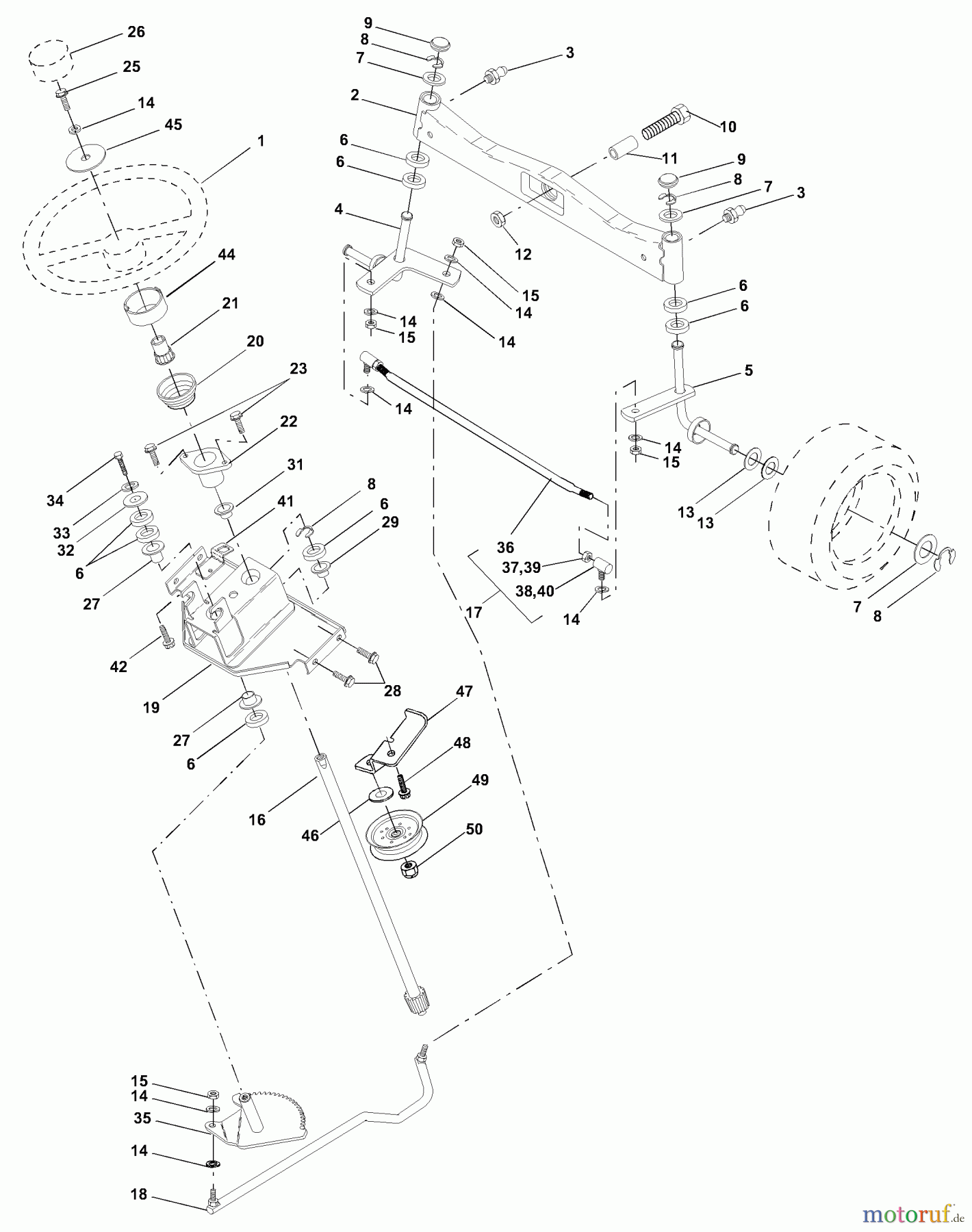 Husqvarna Rasen und Garten Traktoren GTH 2250XPA (954567116) - Husqvarna Garden Tractor (2001-01 & After) Steering Assembly