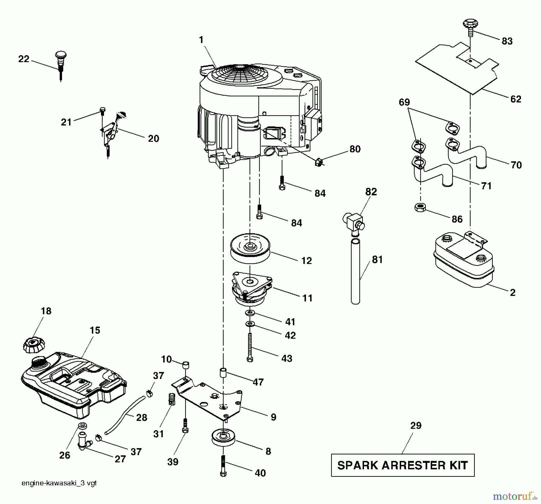 Husqvarna Rasen und Garten Traktoren GTH 2254XP (96023000200) - Husqvarna Garden Tractor (2005-05 & After) Engine