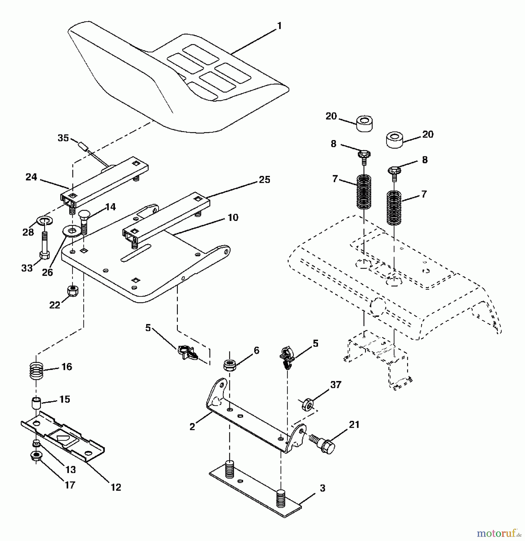 Husqvarna Rasen und Garten Traktoren GTH 2254XP (96023000201) - Husqvarna Garden Tractor (2005-06 & After) Seat Assembly