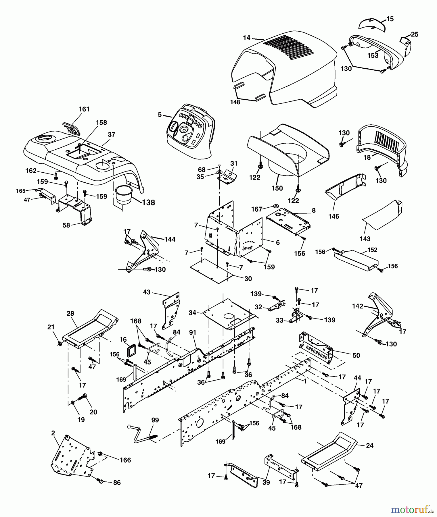 Husqvarna Rasen und Garten Traktoren GTH 2254XPA (954571229) - Husqvarna Garden Tractor (2004-08 & After) Chassis And Enclosures
