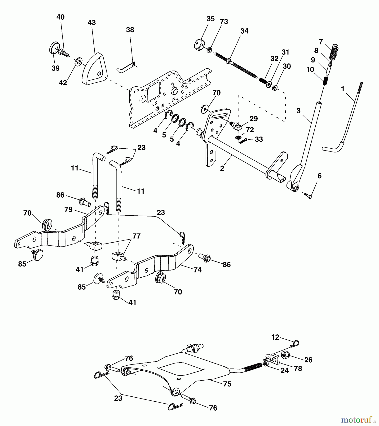 Husqvarna Rasen und Garten Traktoren GTH 2254XPA (954571229) - Husqvarna Garden Tractor (2004-08 & After) Lift Assembly