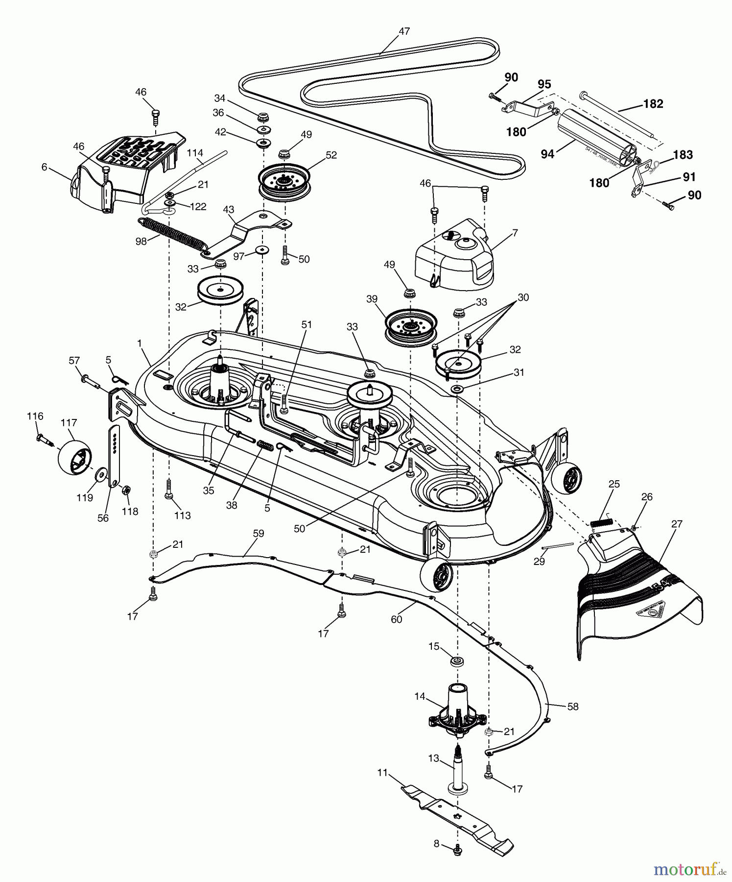 Husqvarna Rasen und Garten Traktoren GTH 2254XPA (954571229) - Husqvarna Garden Tractor (2004-08 & After) Mower Deck
