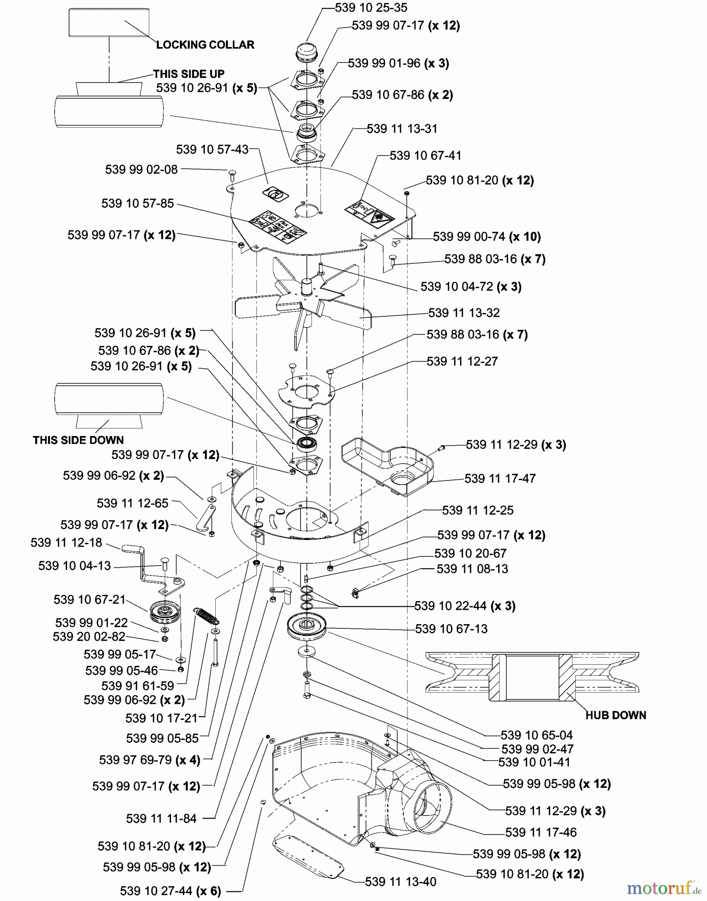 Husqvarna Zubehör, Rasenmäher / Mäher HCS 1372 (539111750) - Husqvarna Collection System (2005-03 & After) Blower - A