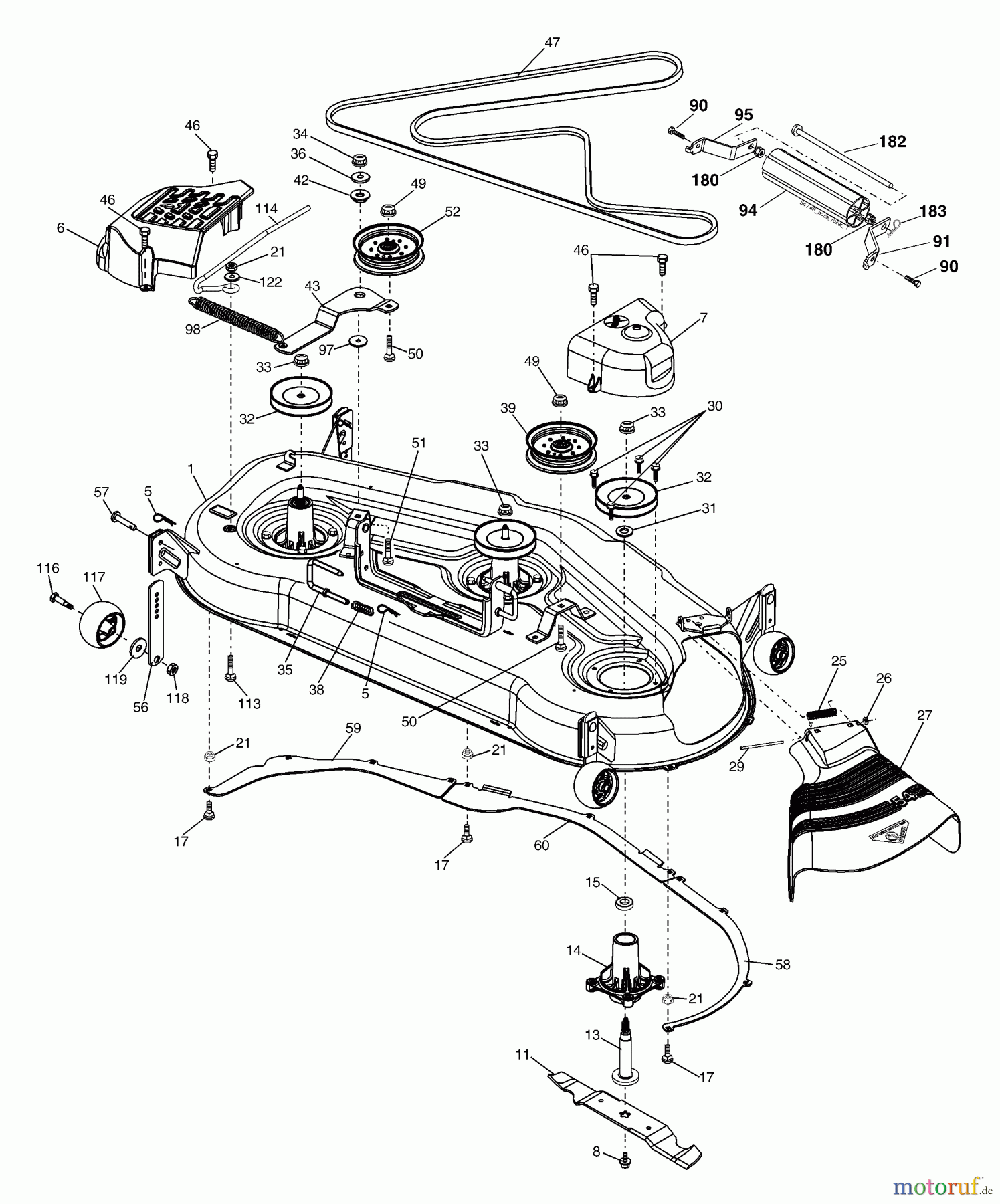 Husqvarna Rasen und Garten Traktoren GTH 2254XPB (954571229) - Husqvarna Garden Tractor (2004-08 & After) Mower Deck