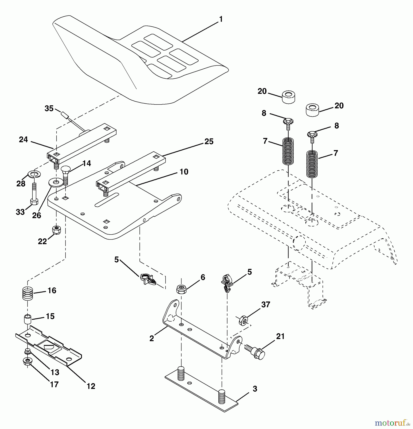 Husqvarna Rasen und Garten Traktoren GTH 2254XPB (954571229) - Husqvarna Garden Tractor (2004-08 & After) Seat Assembly