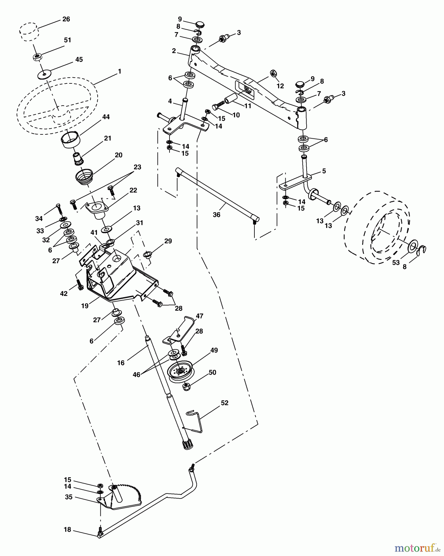 Husqvarna Rasen und Garten Traktoren GTH 2254XPA (954571229) - Husqvarna Garden Tractor (2004-08 & After) Steering Assembly
