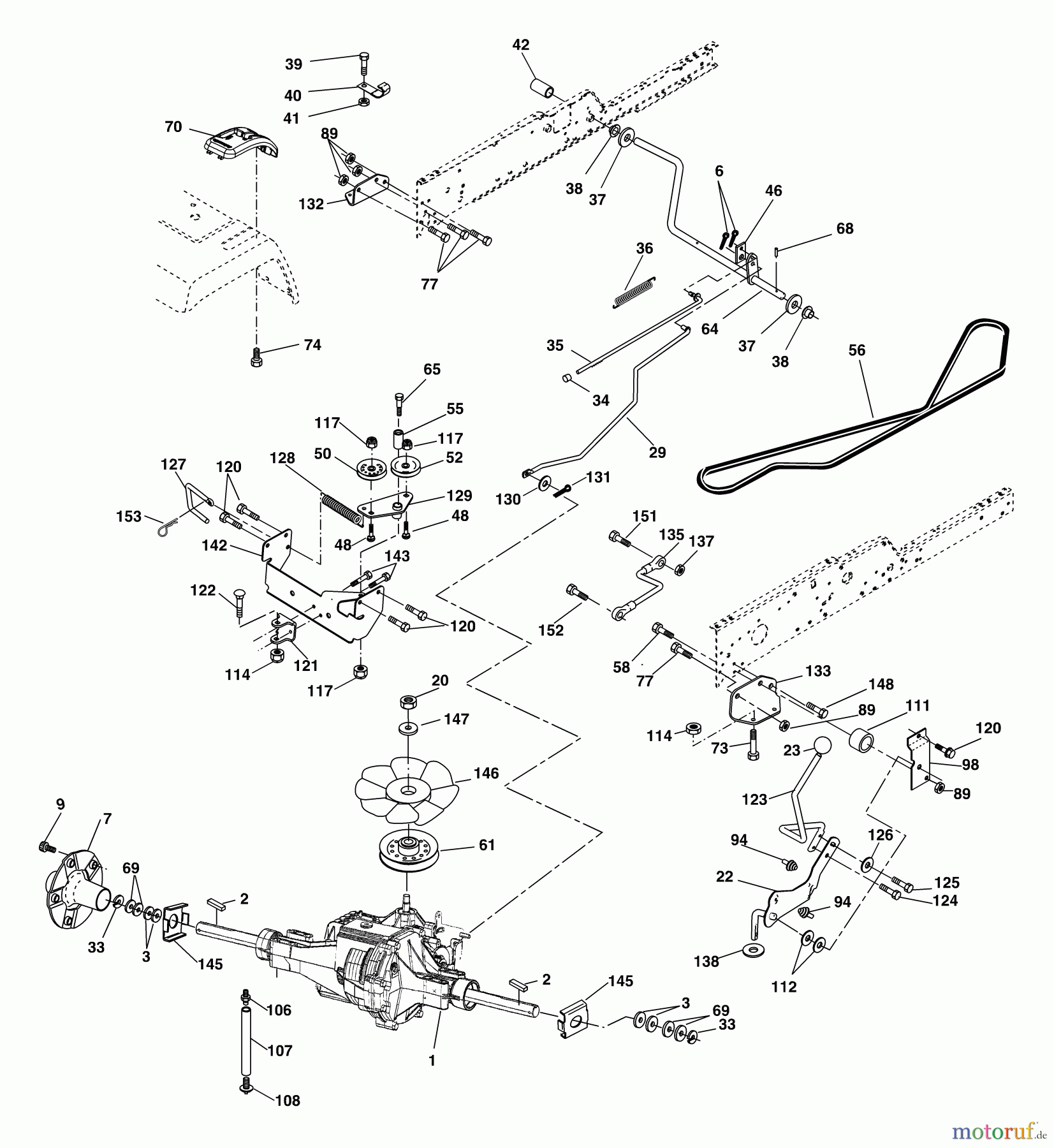 Husqvarna Rasen und Garten Traktoren GTH 2350 (954568540) (GTHK2350A) - Husqvarna Garden Tractor (2002-07 & After) Ground Drive