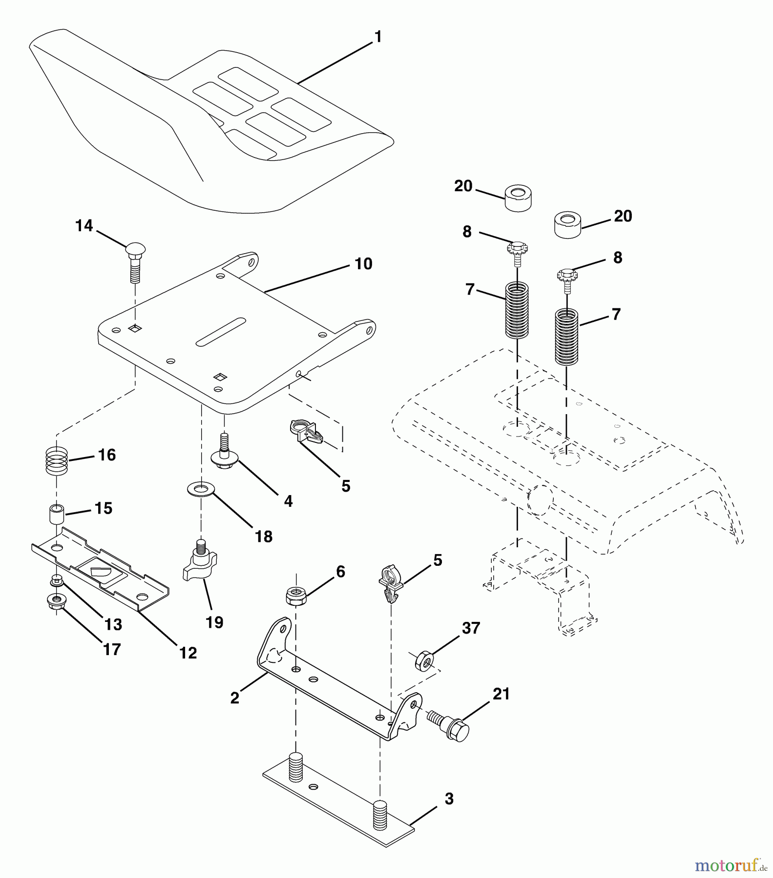 Husqvarna Rasen und Garten Traktoren GTH 2350 (954568540) (GTHK2350A) - Husqvarna Garden Tractor (2002-07 & After) Seat Assembly