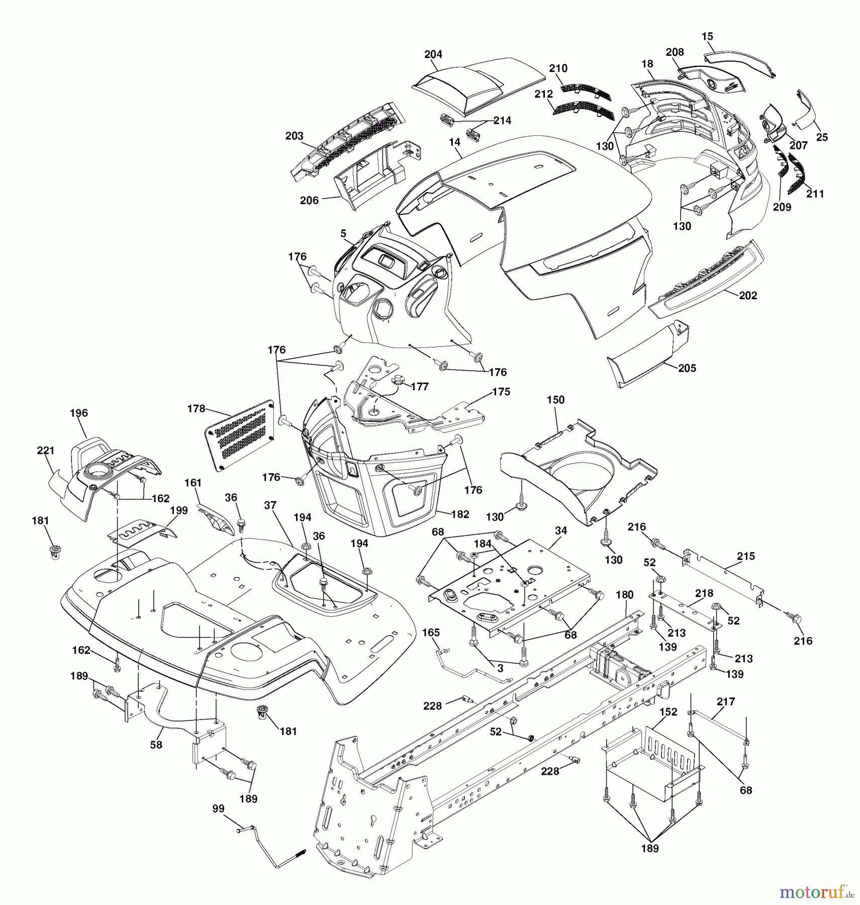 Husqvarna Rasen und Garten Traktoren GTH 2448T (960430009) (917.279260) - Husqvarna Garden Tractor (2006-06 & After) (Sears Craftsman) Chassis