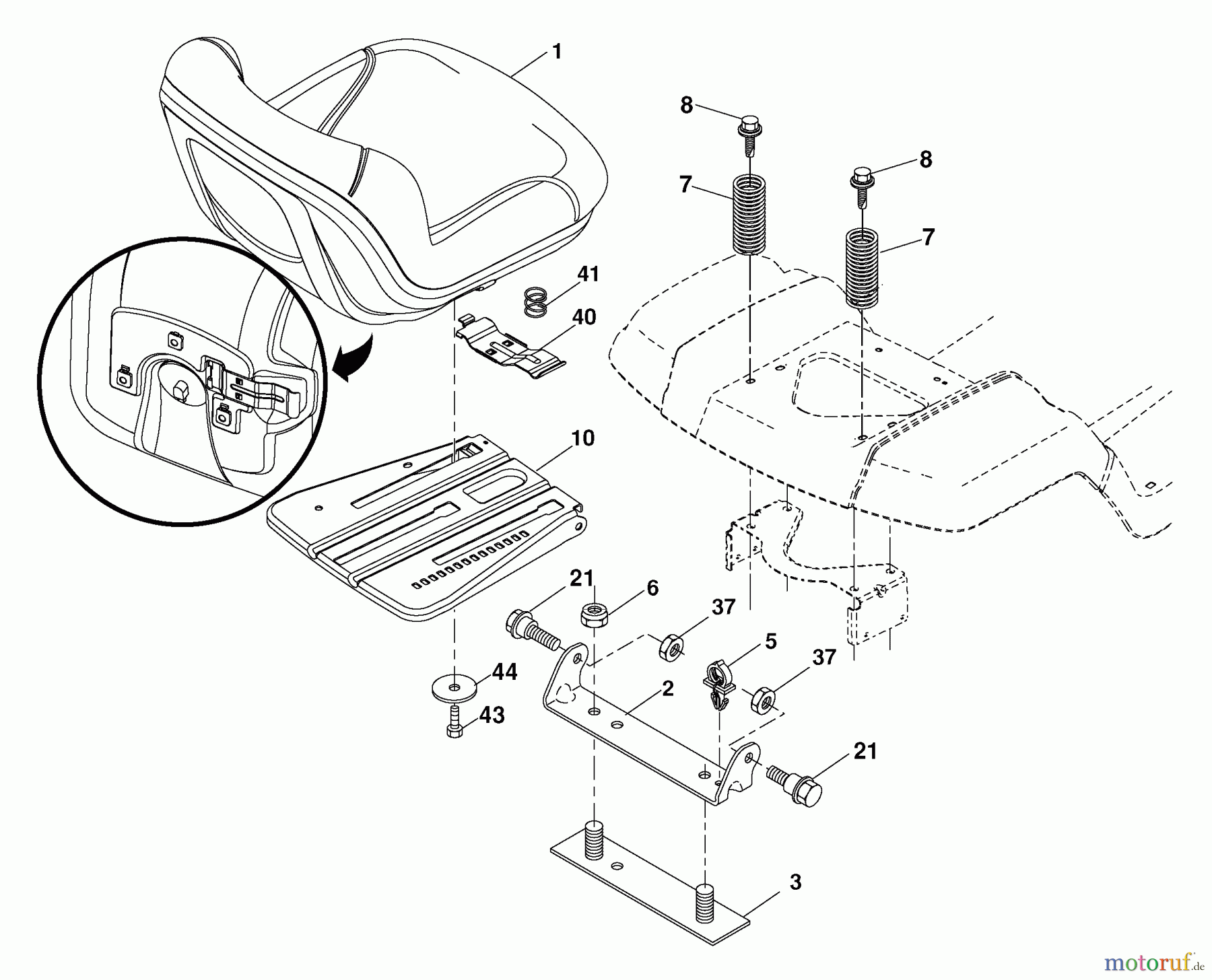 Husqvarna Rasen und Garten Traktoren GTH 2448T (960430009) (917.279260) - Husqvarna Garden Tractor (2006-06 & After) (Sears Craftsman) Seat Assembly