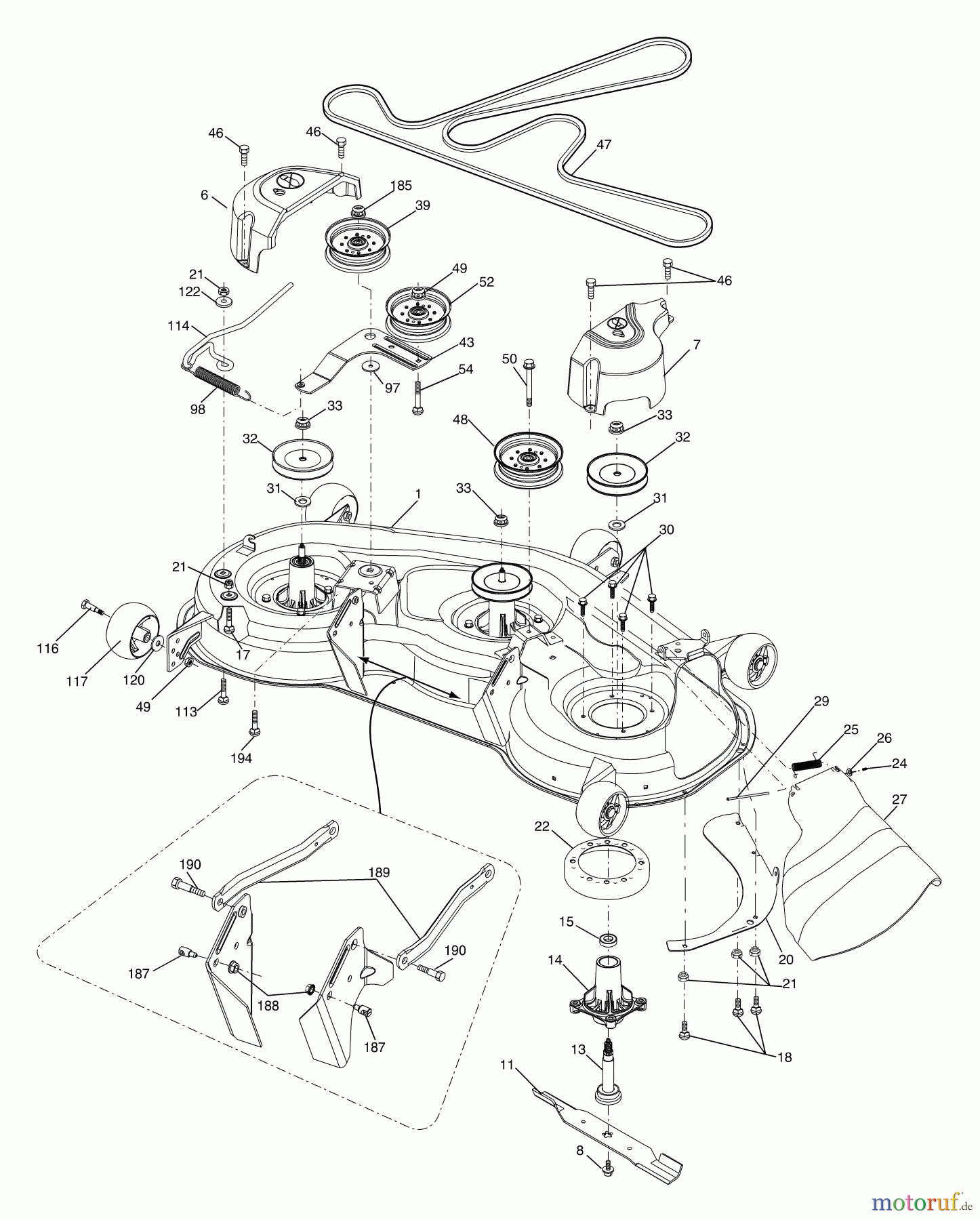 Husqvarna Rasen und Garten Traktoren GTH 2448T (96043000900) - Husqvarna Garden Tractor (2006-06 & After) Mower Deck