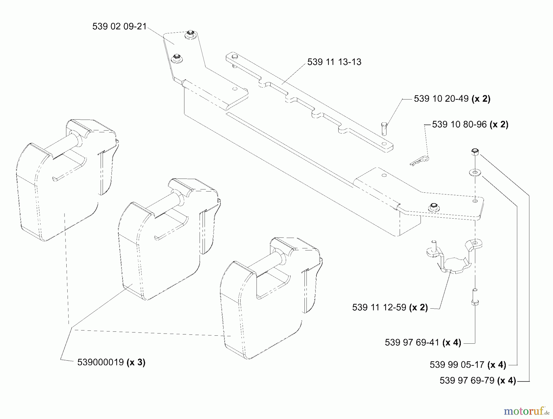 Husqvarna Zubehör, Rasenmäher / Mäher HCS 1372 (539111750) - Husqvarna Collection System (2005-03 & After) Weight Kit