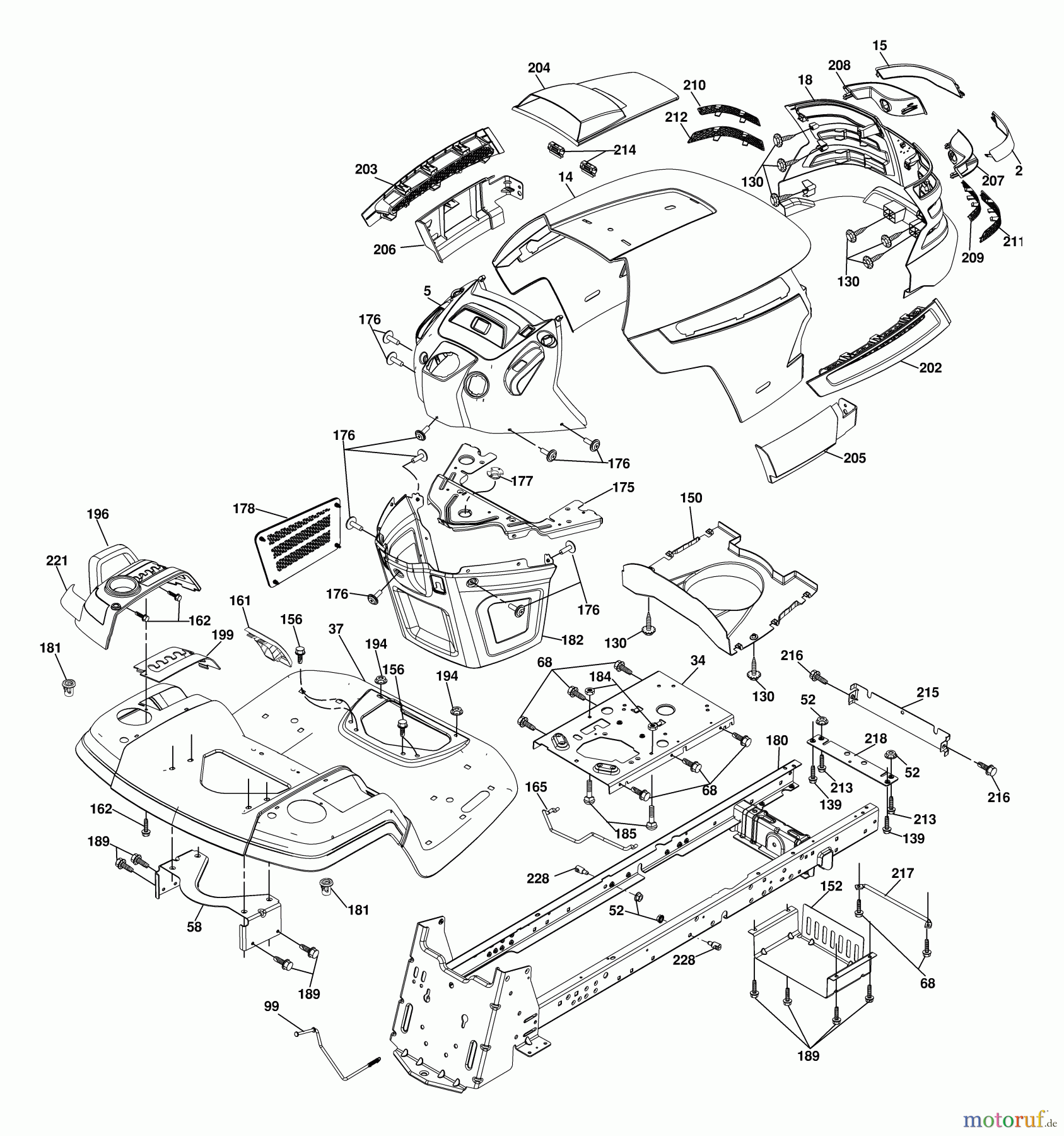 Husqvarna Rasen und Garten Traktoren GTH 2454T (96043002300) - Husqvarna Garden Tractor (2006-06 & After) Chassis