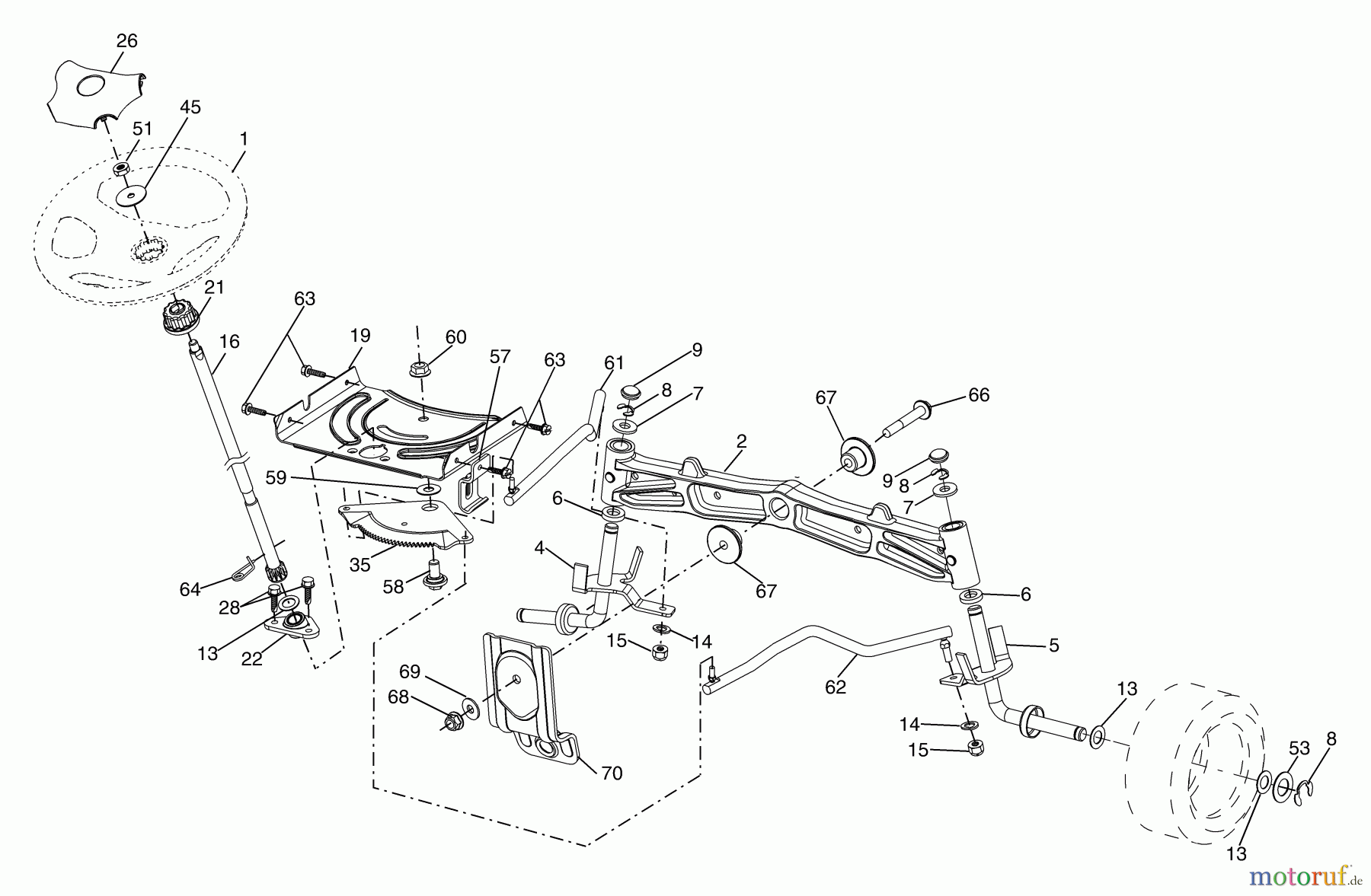 Husqvarna Rasen und Garten Traktoren GTH 2448T (96043000900) - Husqvarna Garden Tractor (2006-06 & After) Steering Assembly