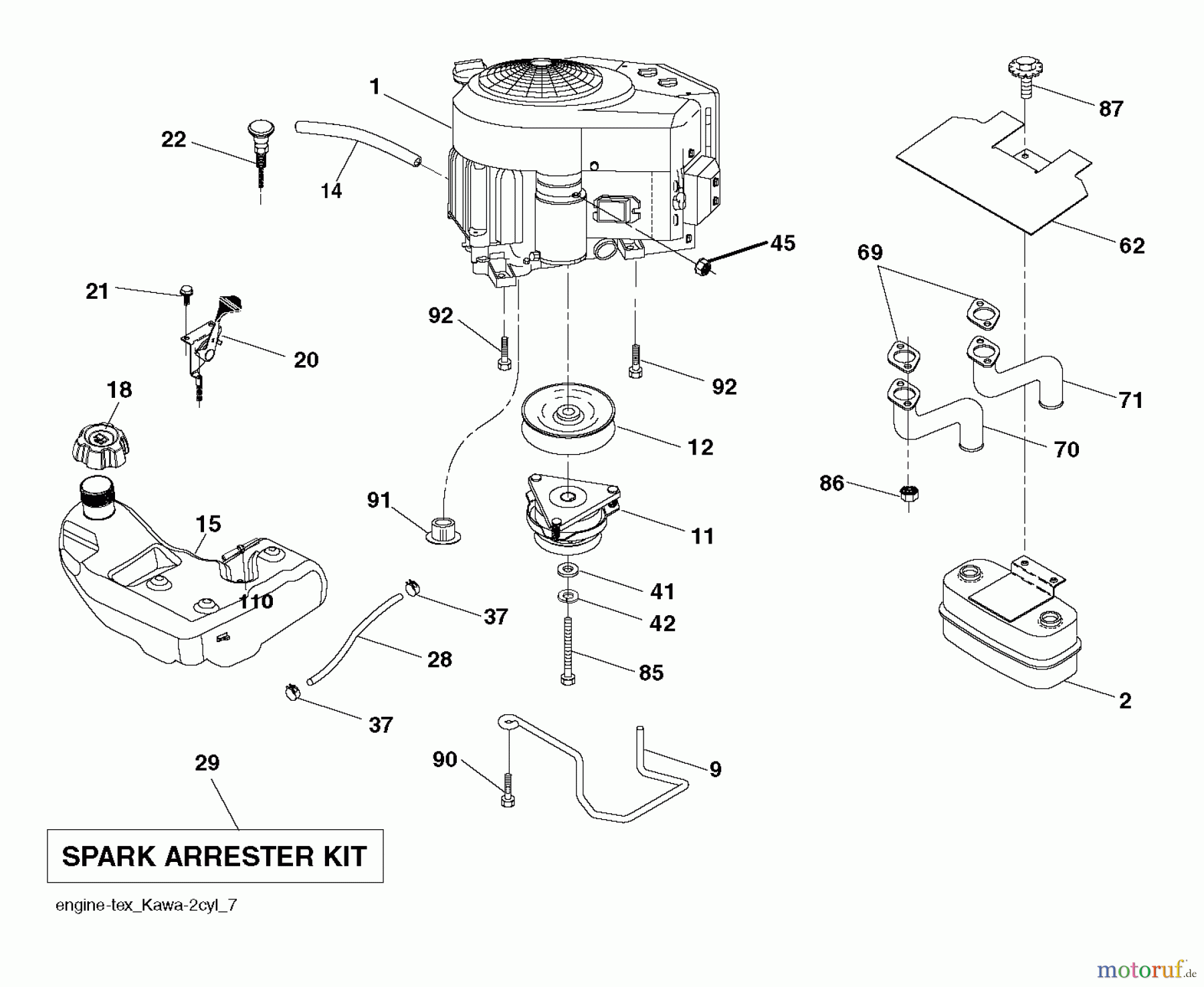 Husqvarna Rasen und Garten Traktoren GTH 24K54 (96043014900) - Husqvarna Garden Tractor (2012-08 & After) ENGINE