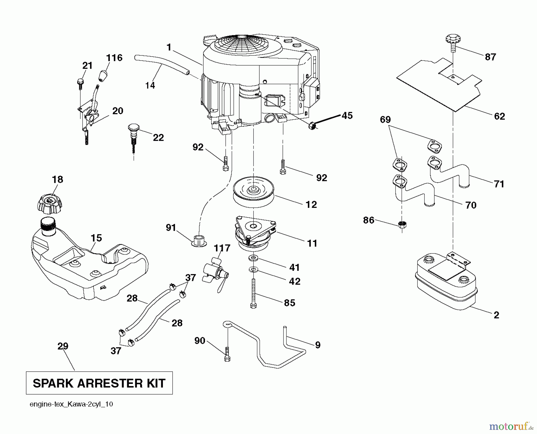 Husqvarna Rasen und Garten Traktoren GTH 24V52LS (96048003601) - Husqvarna Garden Tractor (2012-08 & After) ENGINE