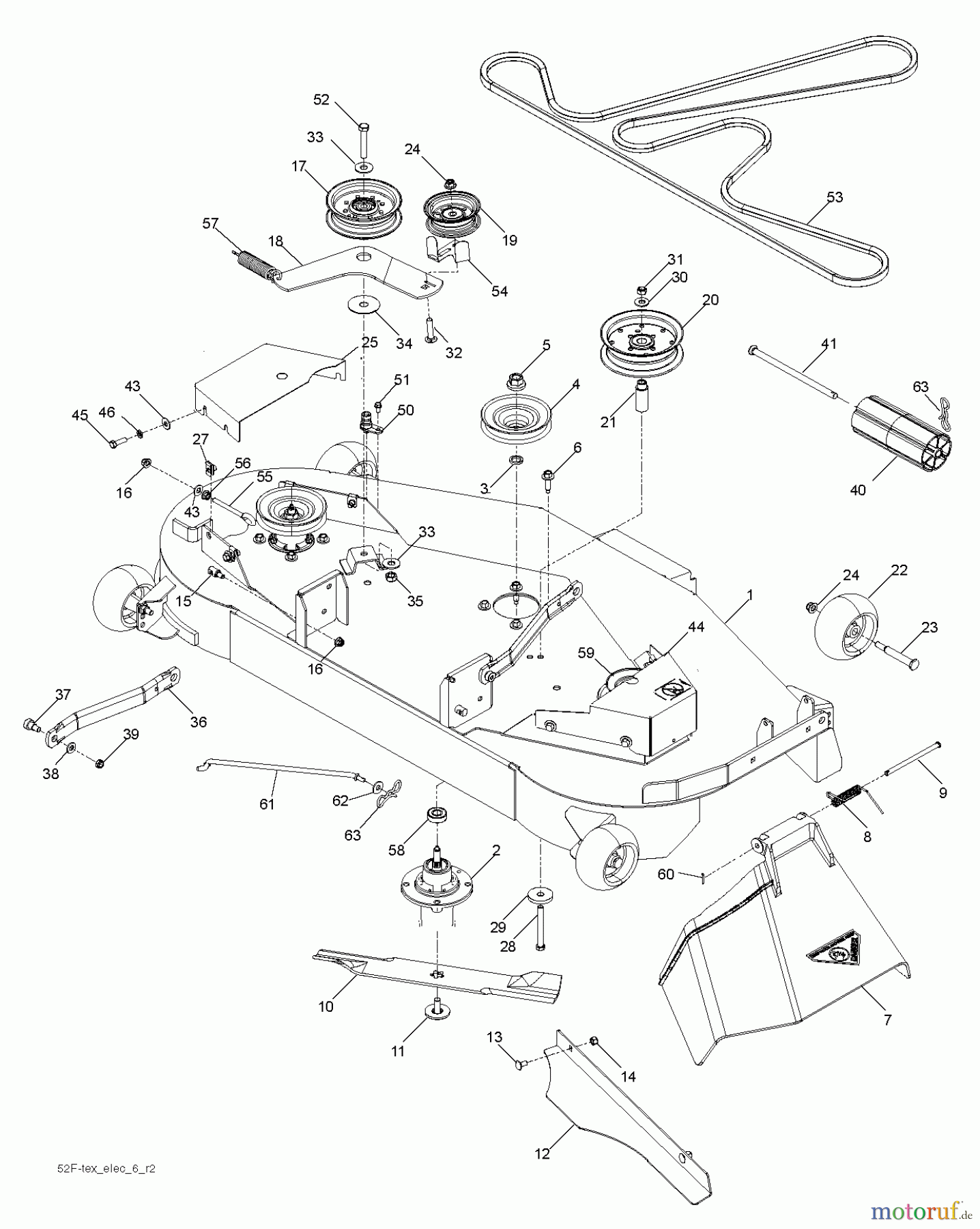 Husqvarna Rasen und Garten Traktoren GTH 24V52LS (96048003601) - Husqvarna Garden Tractor (2012-08 & After) MOWER DECK / CUTTING DECK