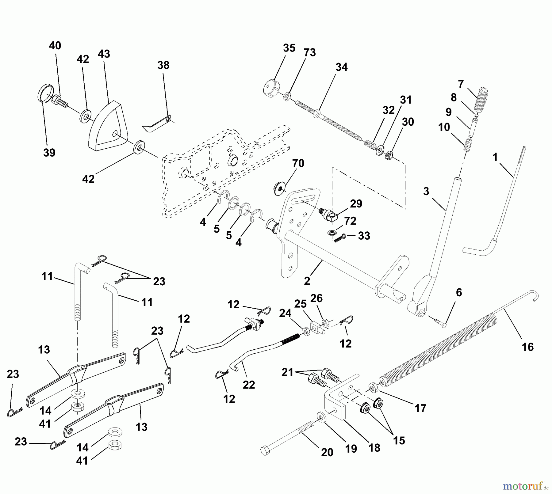 Husqvarna Rasen und Garten Traktoren GTH 250 (954140104A) - Husqvarna Garden Tractor (1999-09 & After) Lift Assembly