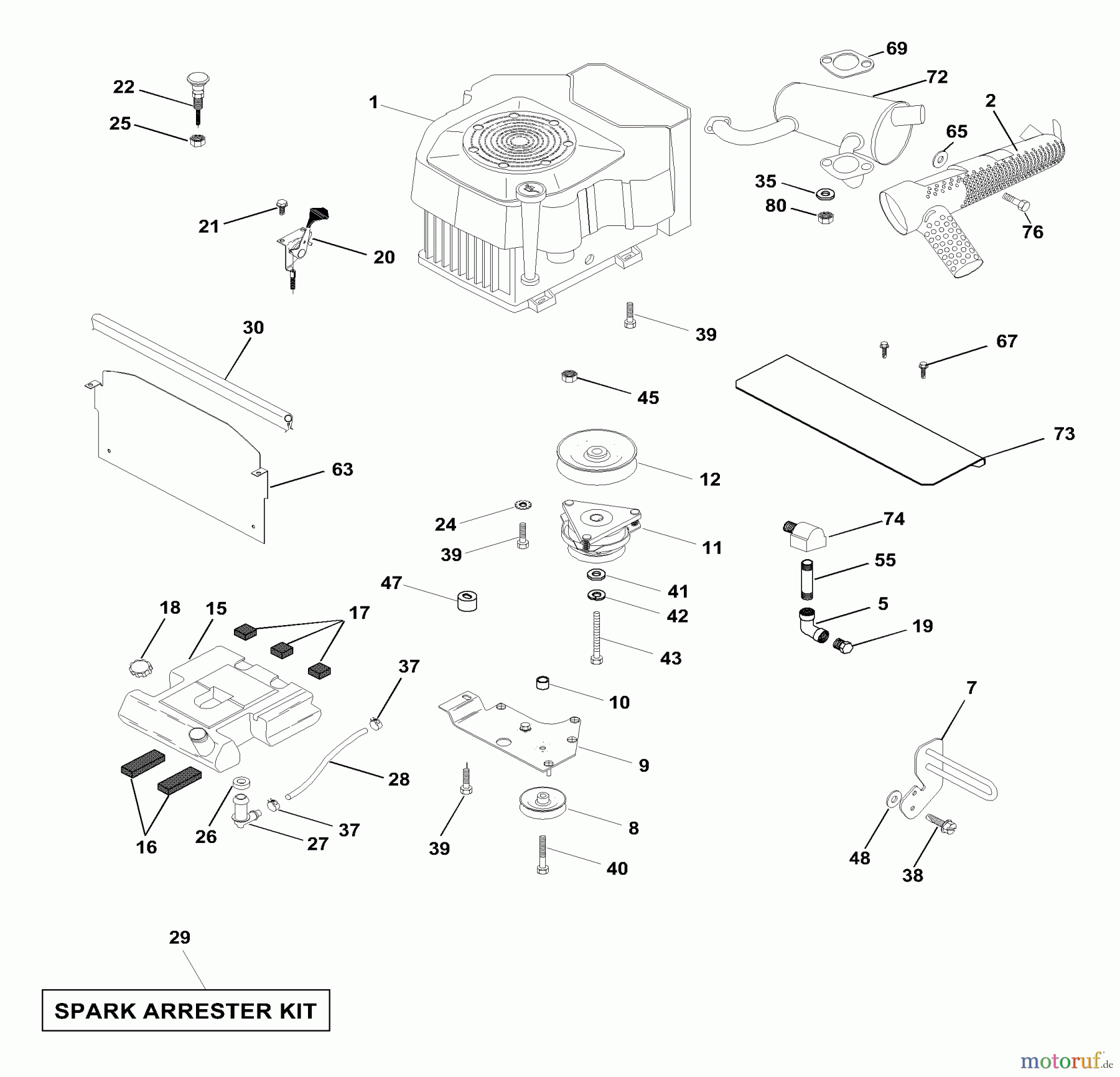 Husqvarna Rasen und Garten Traktoren GTH 250 (954140104B) - Husqvarna Garden Tractor (2000-03 & After) Engine