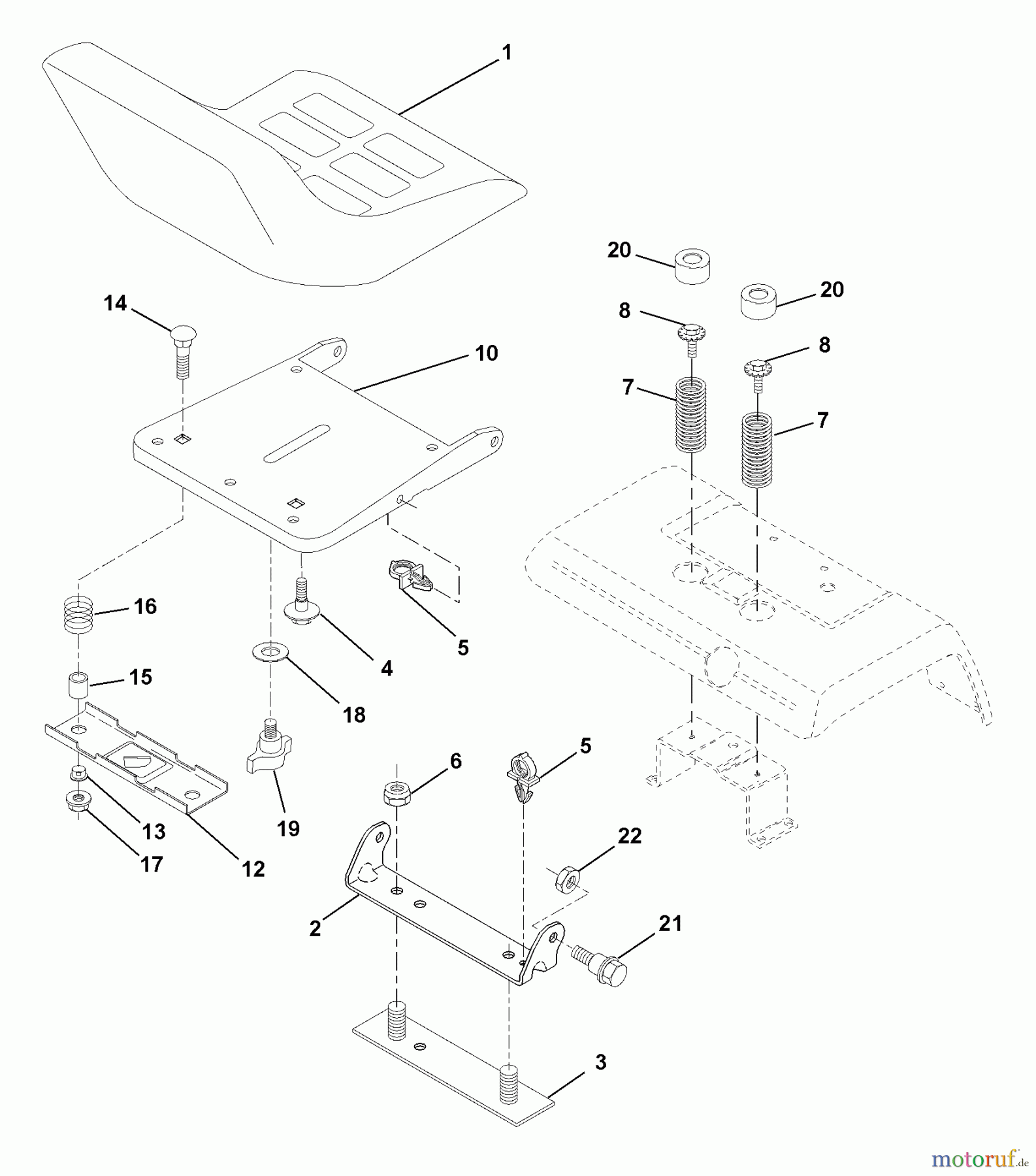 Husqvarna Rasen und Garten Traktoren GTH 250 (954140104B) - Husqvarna Garden Tractor (2000-03 & After) Seat Assembly
