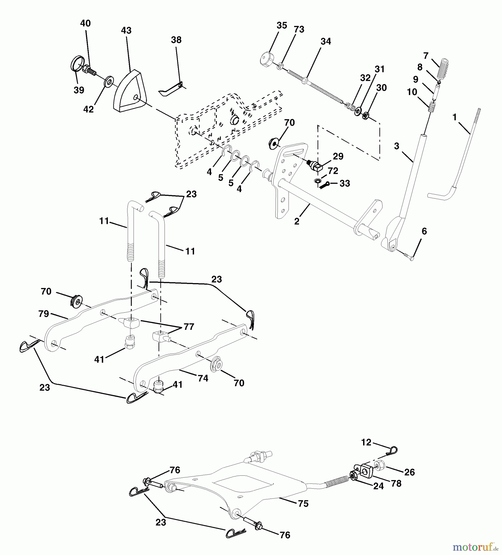 Husqvarna Rasen und Garten Traktoren GTH 2548 (954572134) (LOGT25H48A) - Husqvarna Garden Tractor (2003-12 to 2004-01) Lift Assembly